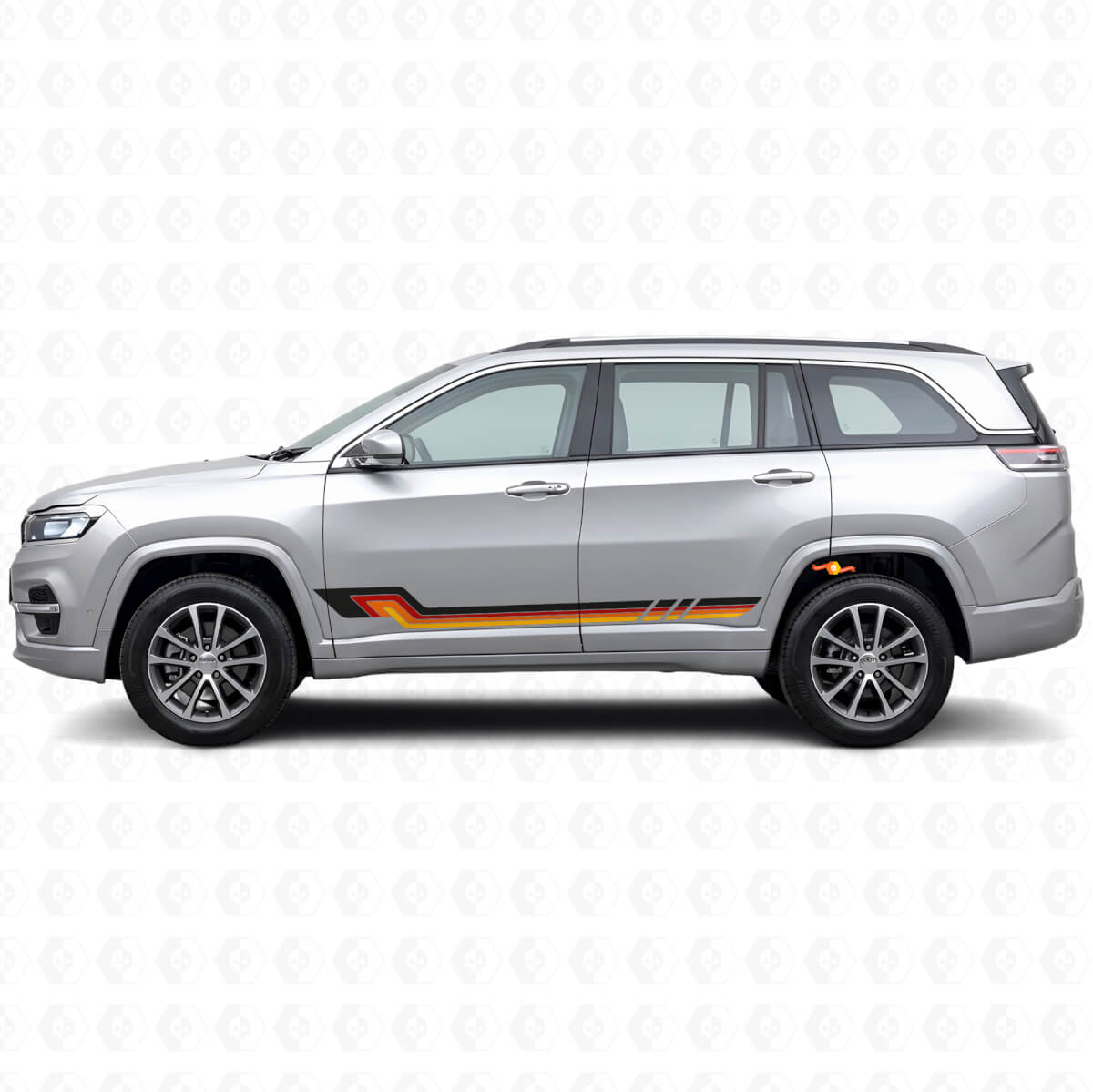 Autocollant en vinyle style vintage à rayures latérales pour Jeep Commander Meridian 2021+