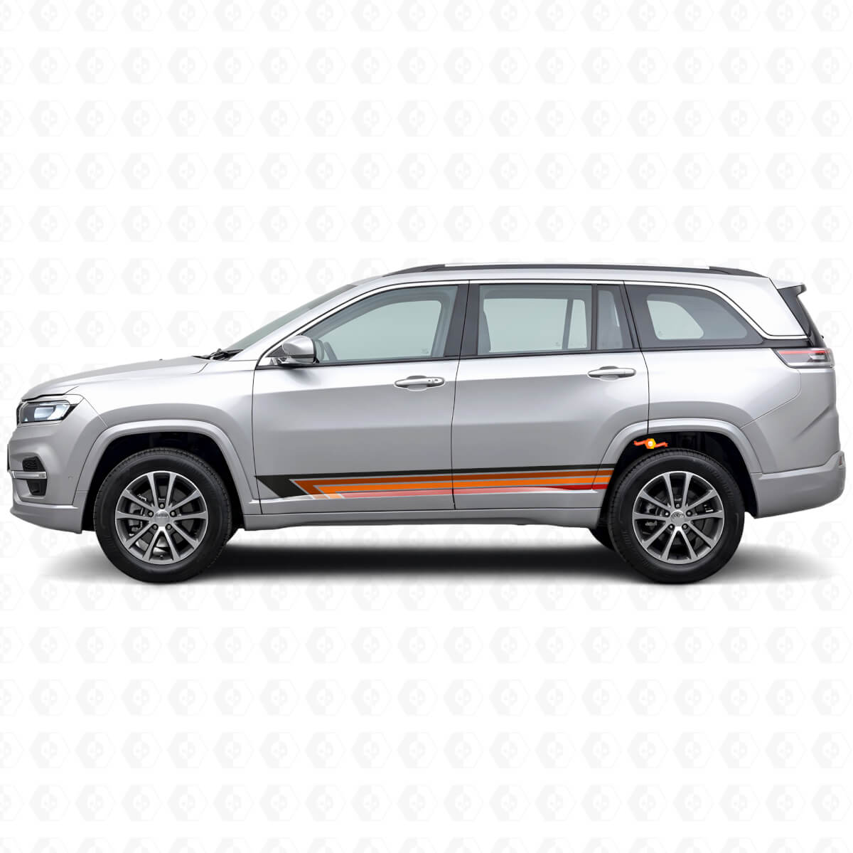 Autocollant Latéral Vinyle à Rayures Droites Vintage pour Jeep Commander Meridian 2021+