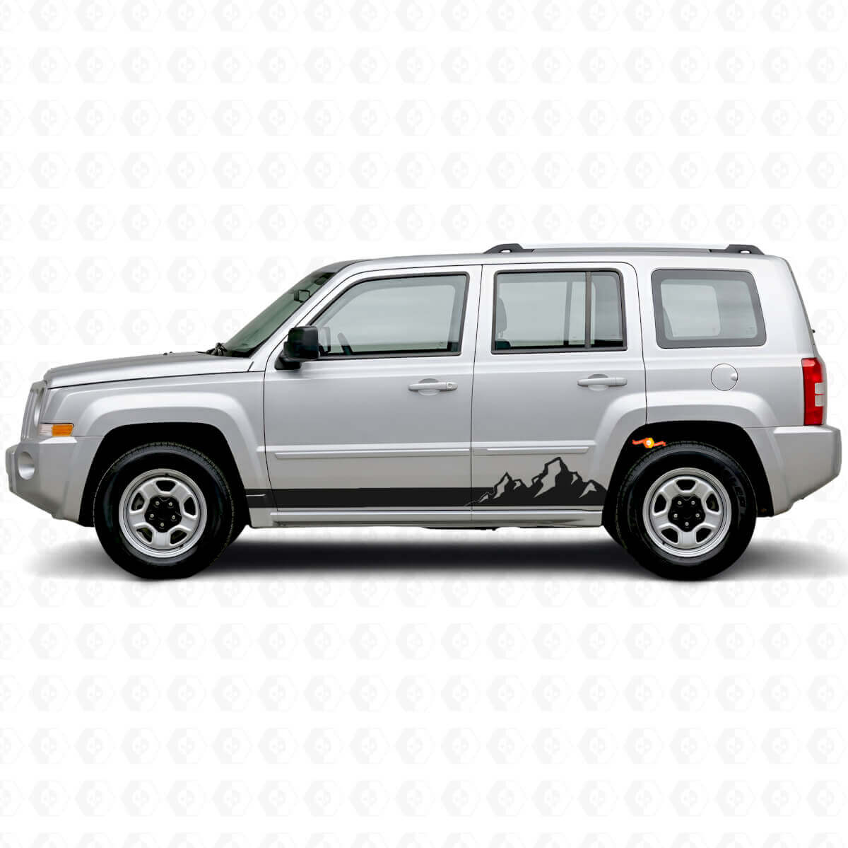 Autocollant latéral vinyle à fines rayures montagnes pour Jeep Patriot 2007-2017