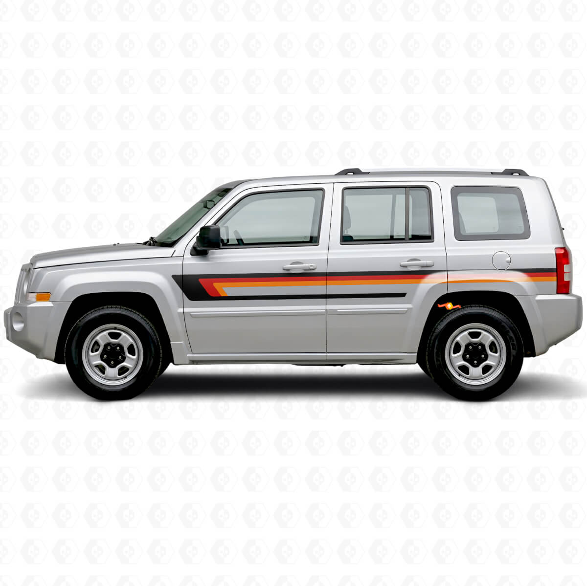 Autocollant Vinyle à Trois Bandes Latérales de Porte pour Jeep Patriot 2007-2017