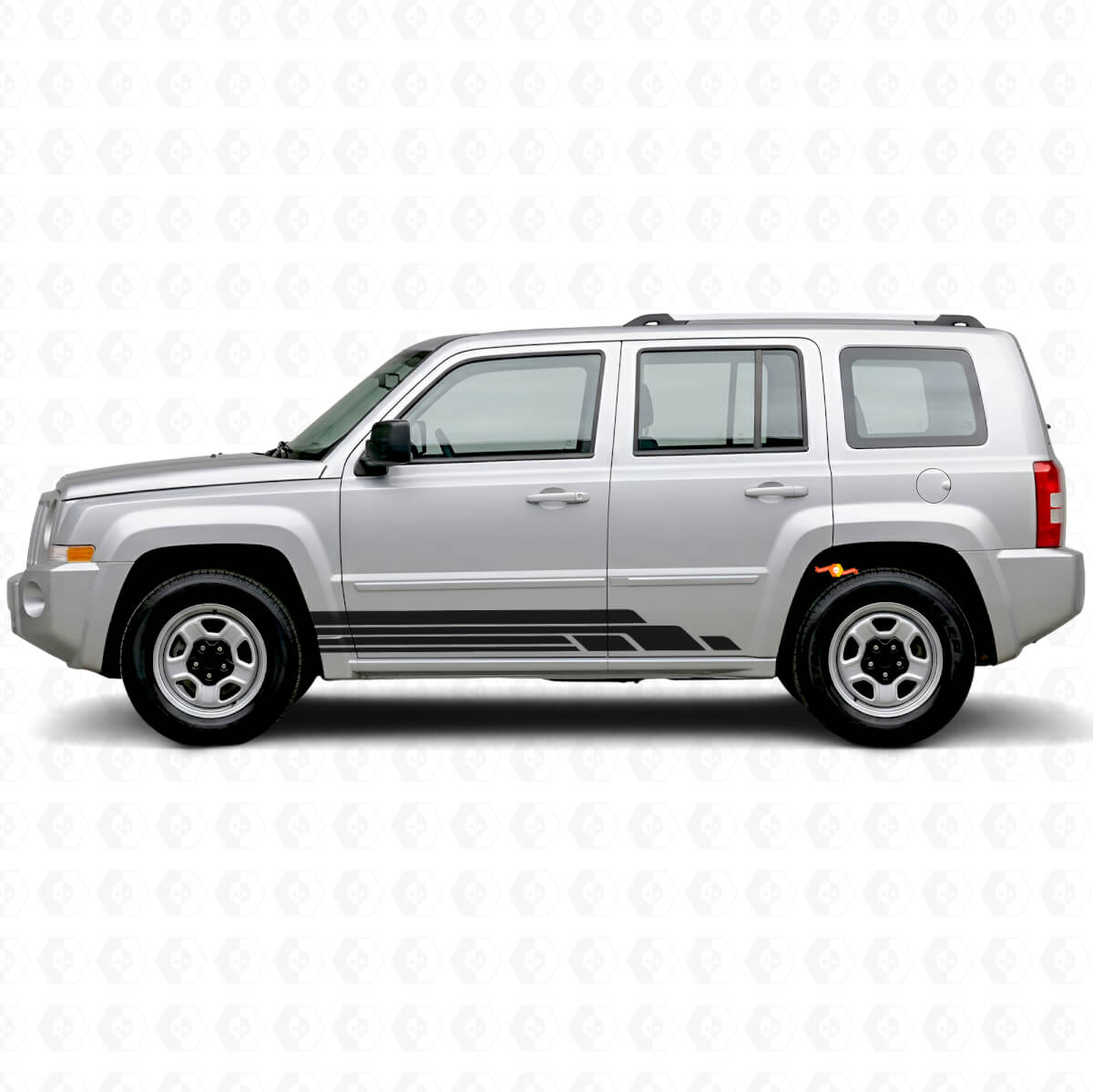 Kit d'autocollants vinyle latéraux à bandes courbées pour Jeep Patriot 2007-2017