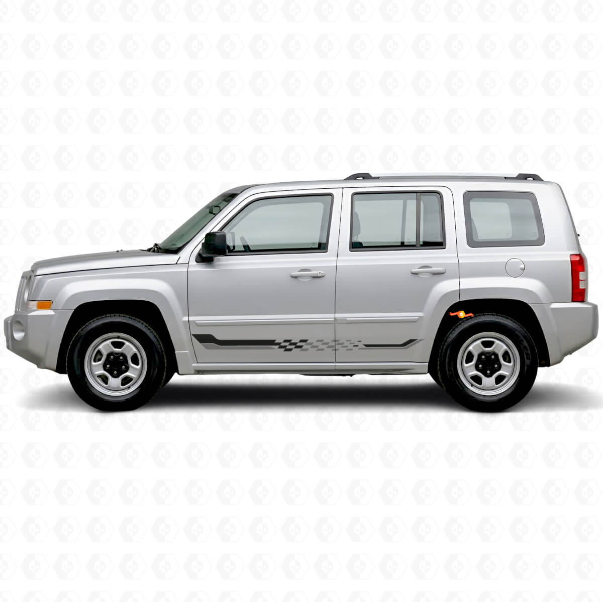 Autocollant en vinyle bandes latérales damier pour Jeep Patriot 2007-2017