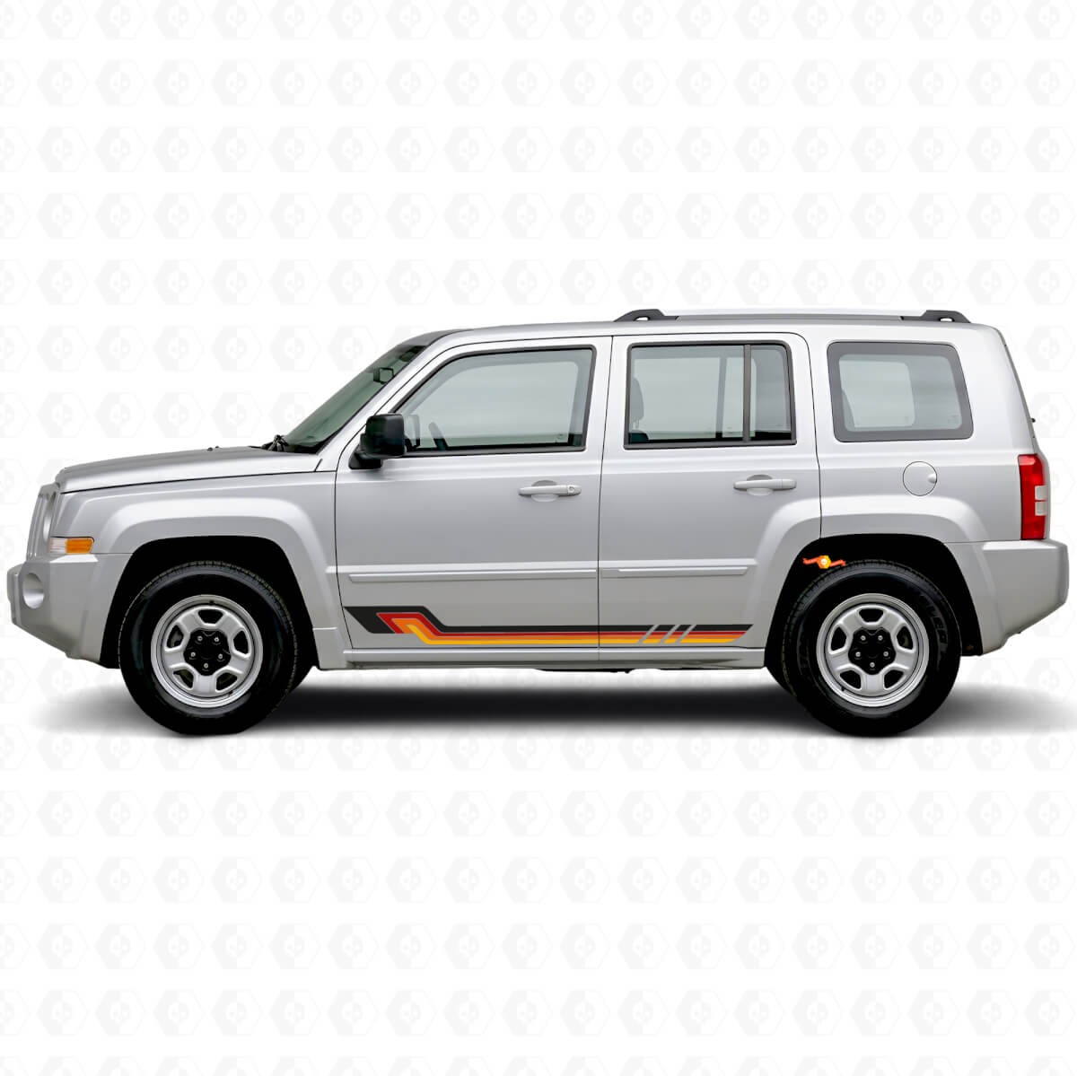 Autocollants vinyle bandes latérales style vintage pour Jeep Patriot 2007-2017