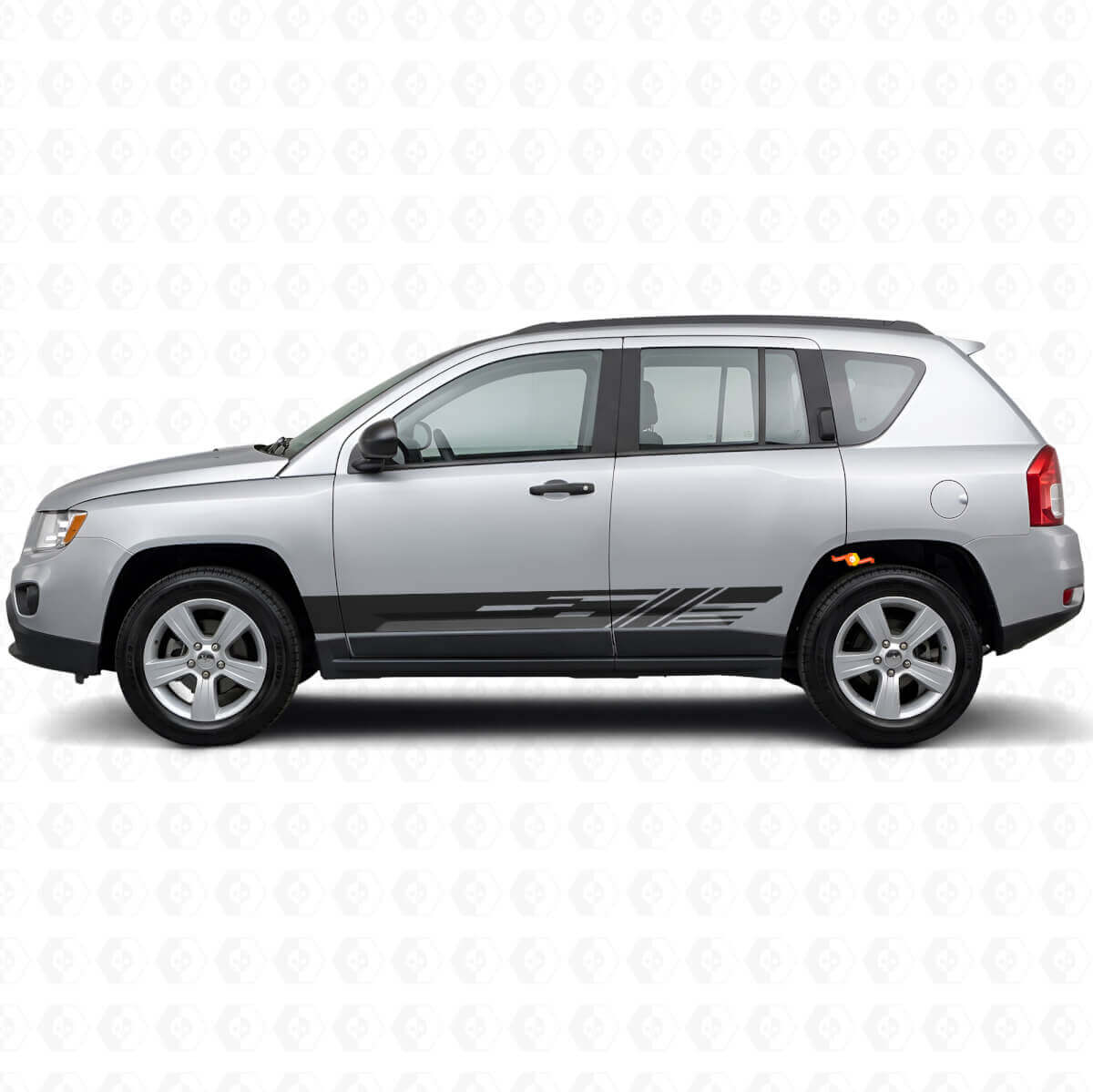 Autocollant en vinyle à bandes latérales décorées pour Jeep Compass 2007-2016