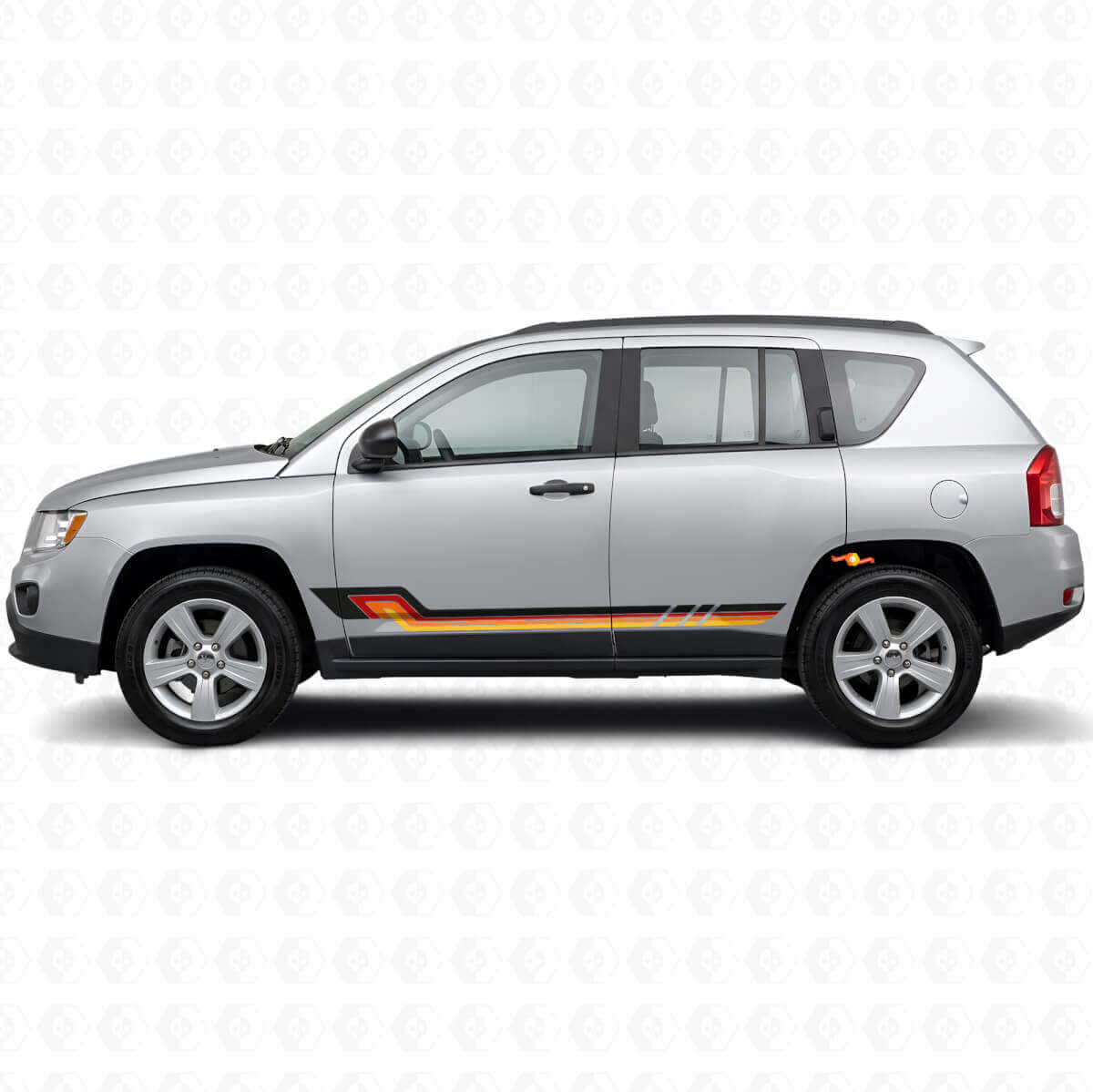 Autocollant en Vinyle à Bandes Latérales Style Vintage pour Jeep Compass 2007-2016