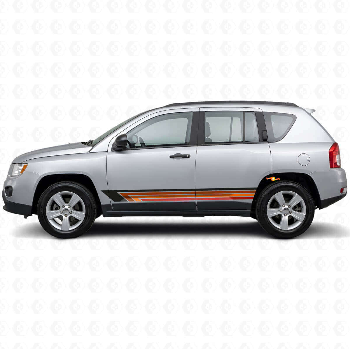 Autocollant vinyle latéral à rayures droites vintage pour Jeep Compass 2007-2016
