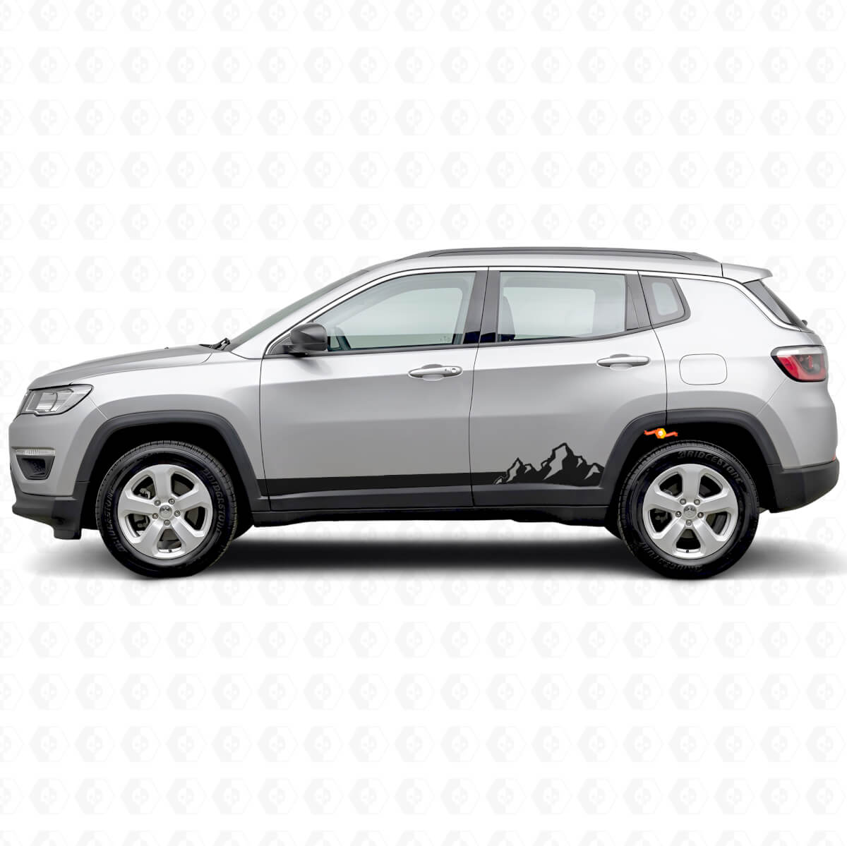 Autocollant latéral en vinyle à fines rayures de montagnes pour Jeep Compass 2016+