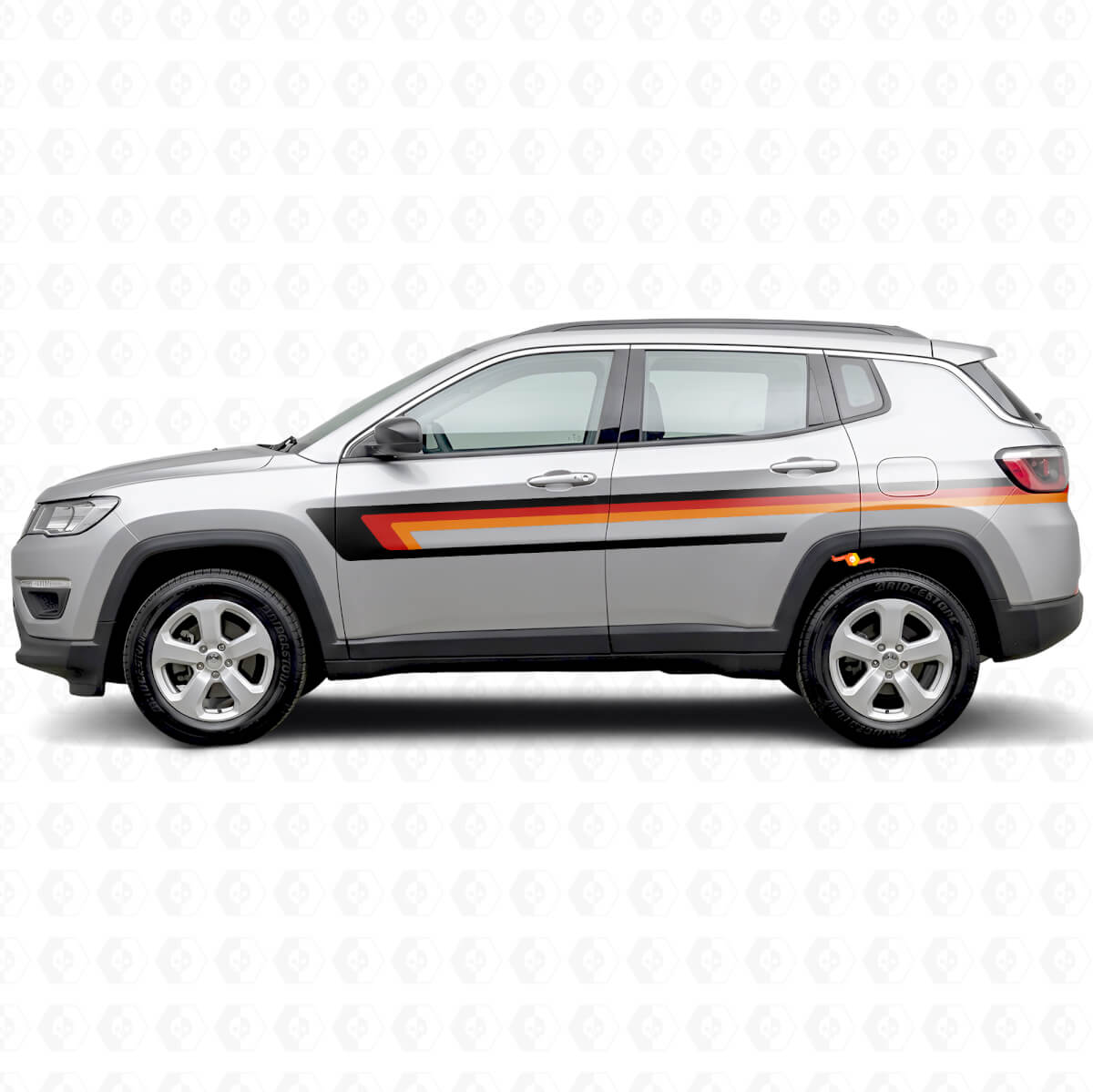 Vinyle Autocollant Latéral à Triple Bandes pour Jeep Compass 2016+