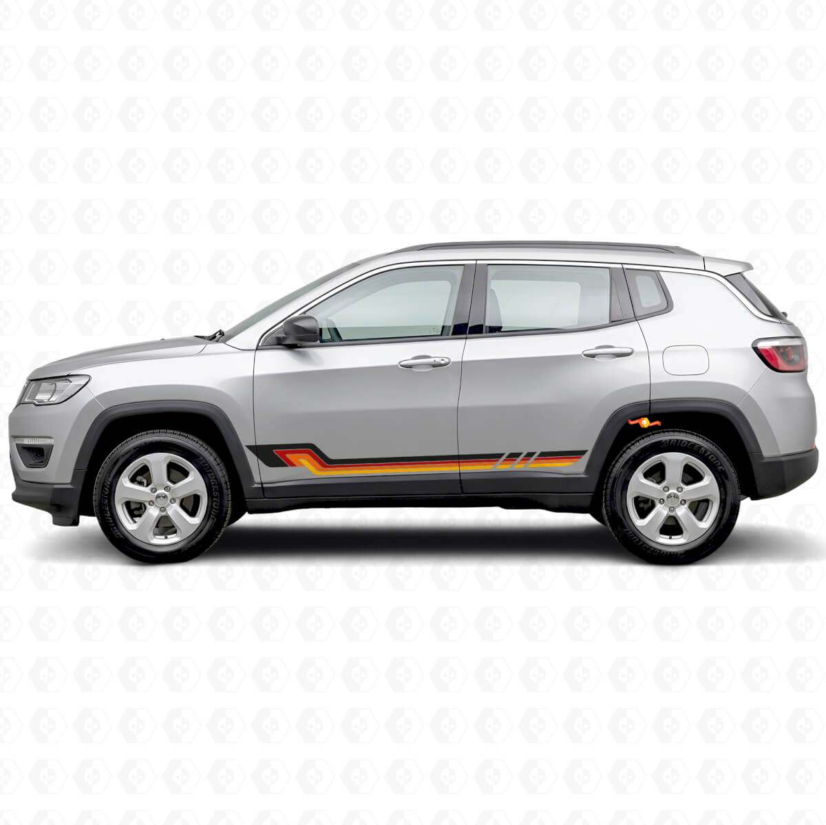 Autocollant en vinyle rayures latérales style vintage pour Jeep Compass 2016+