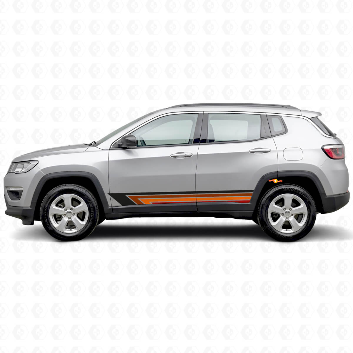 Autocollant Vinyle Latéral Rayures Droites Vintage pour Jeep Compass 2016+