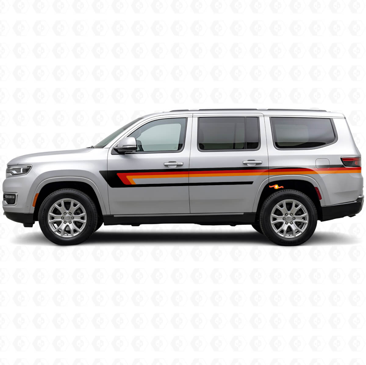 Autocollant vinyle triple bandes latérales pour porte Jeep Wagoneer 2022+