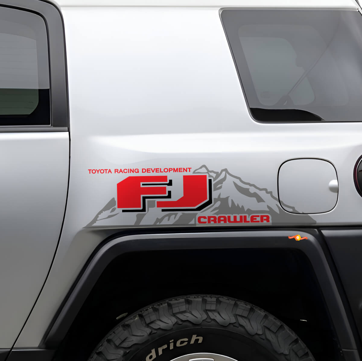 Paire d'autocollants vinyle latéraux de montagne style TRD pour Toyota FJ Cruiser