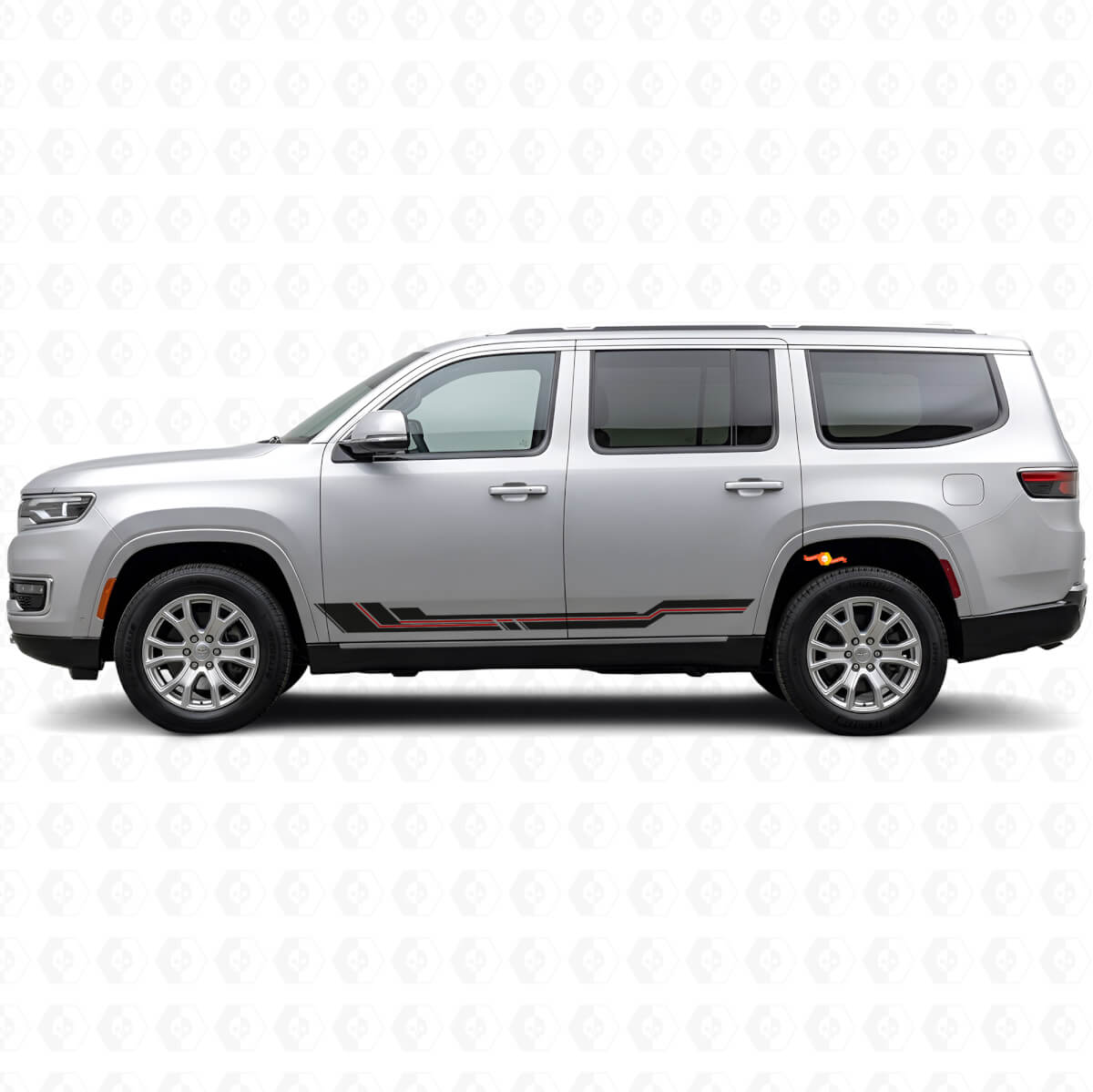 Autocollant en vinyle pour bas de caisse avec lignes courbes pour Jeep Wagoneer 2022+