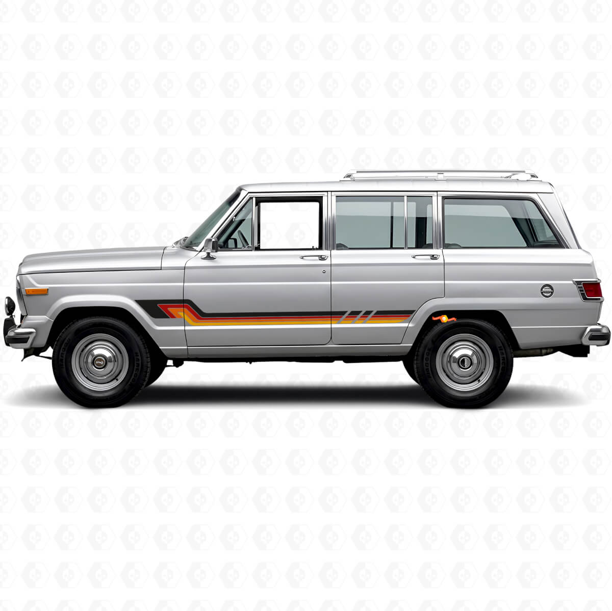 Autocollant Vinyle à Bandes Latérales Style Vintage pour Jeep Wagoneer 1963-1991