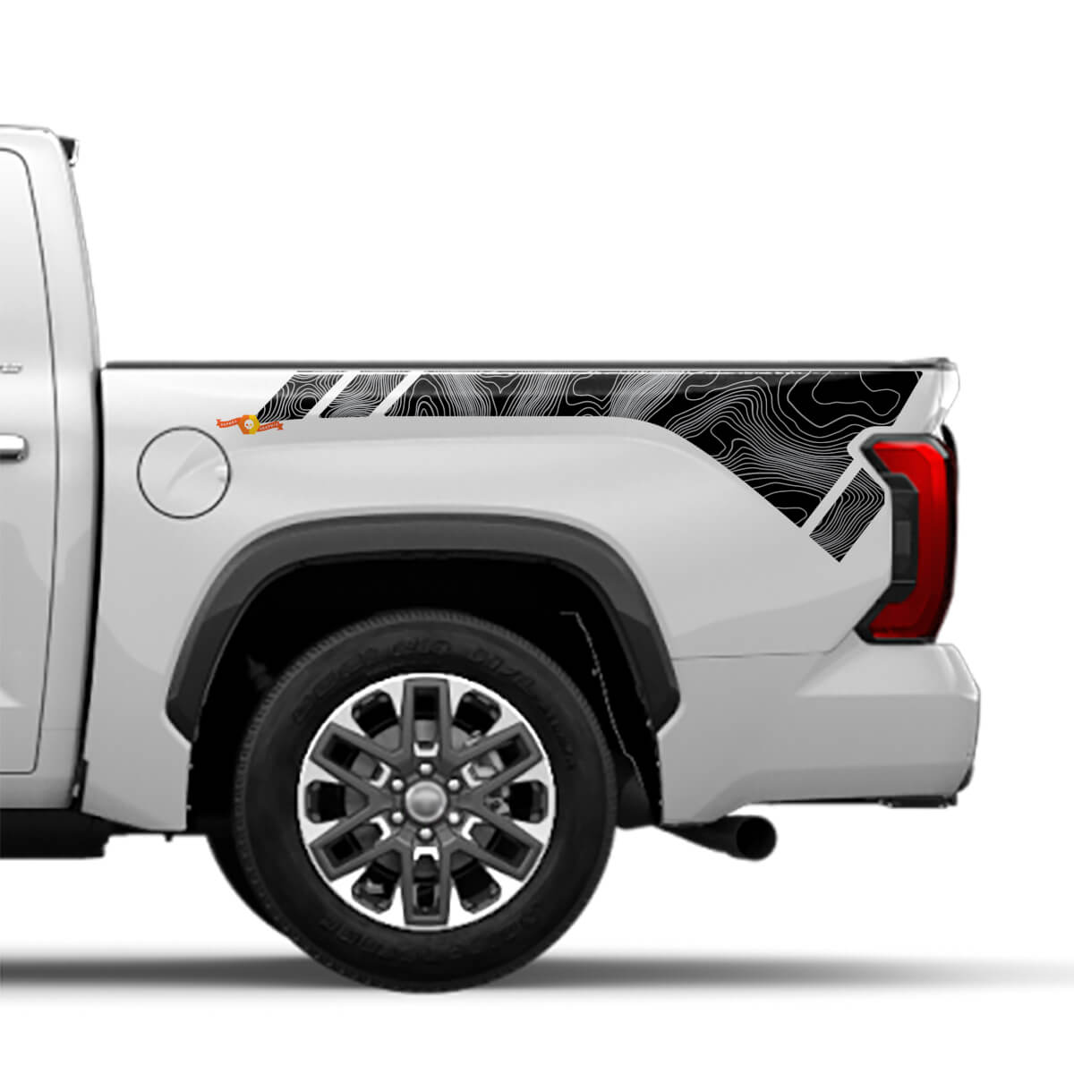 Autocollant Vinyle Latéral Arrière Style Topographique Pour Toyota Tundra 2022+
