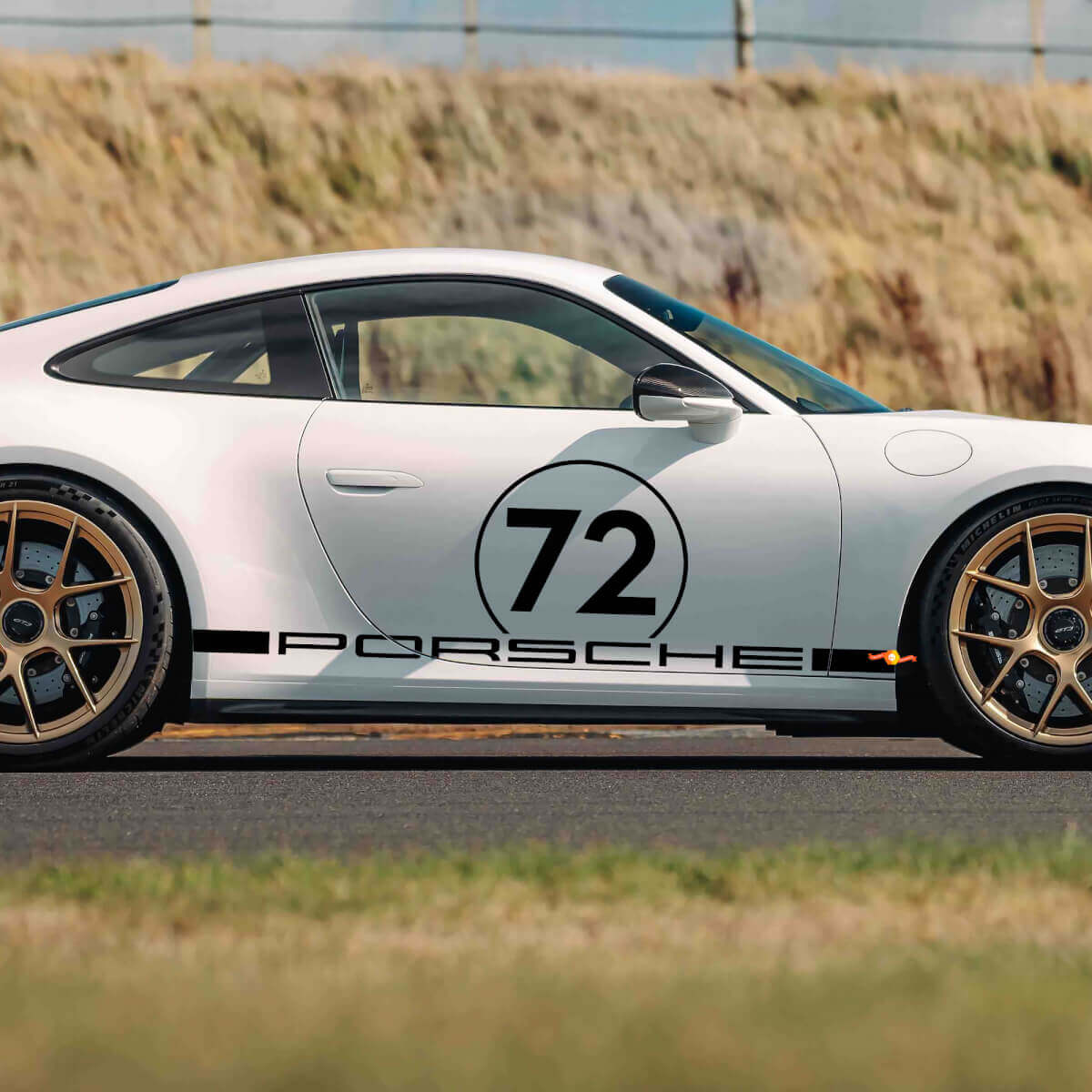 Décalcomanie latérale style course 72 pour Porsche 911 GT3