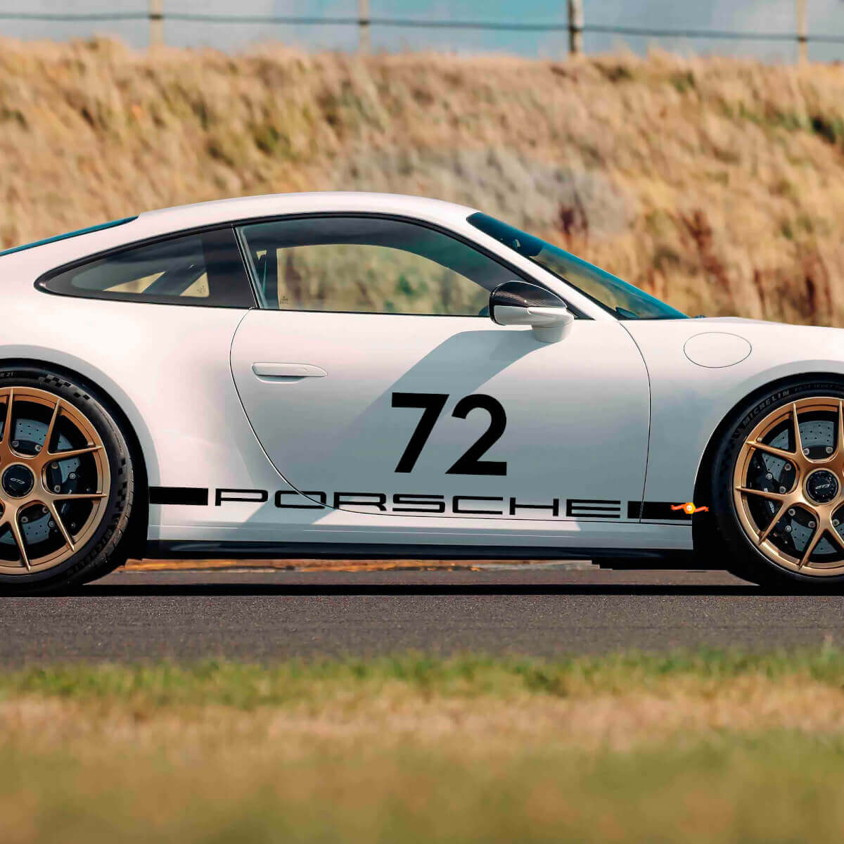 Autocollant latéral vinyle style course 72 pour Porsche 911 GT3 2