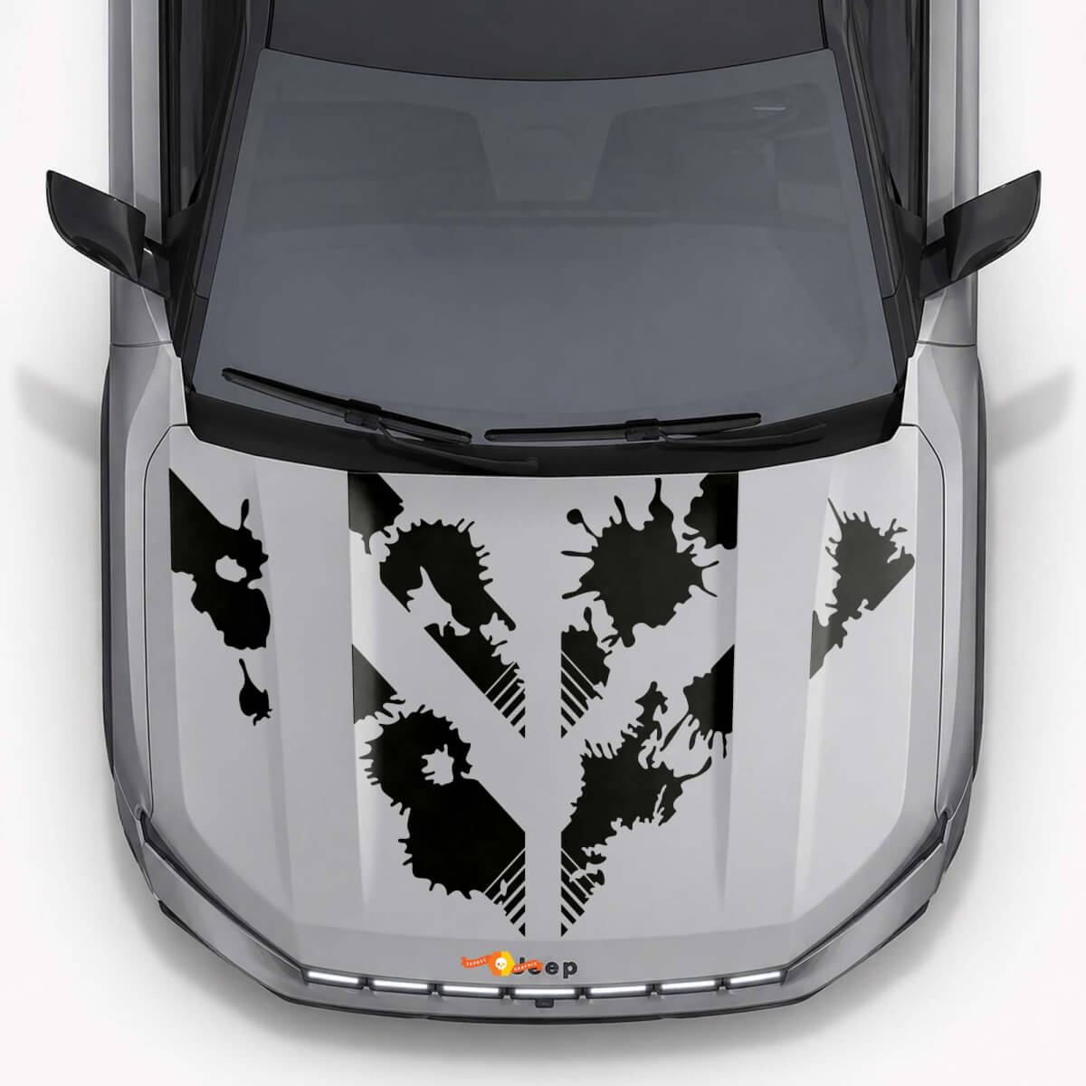 Autocollant en vinyle style éclaboussures de boue pour capot Jeep Compass 2026