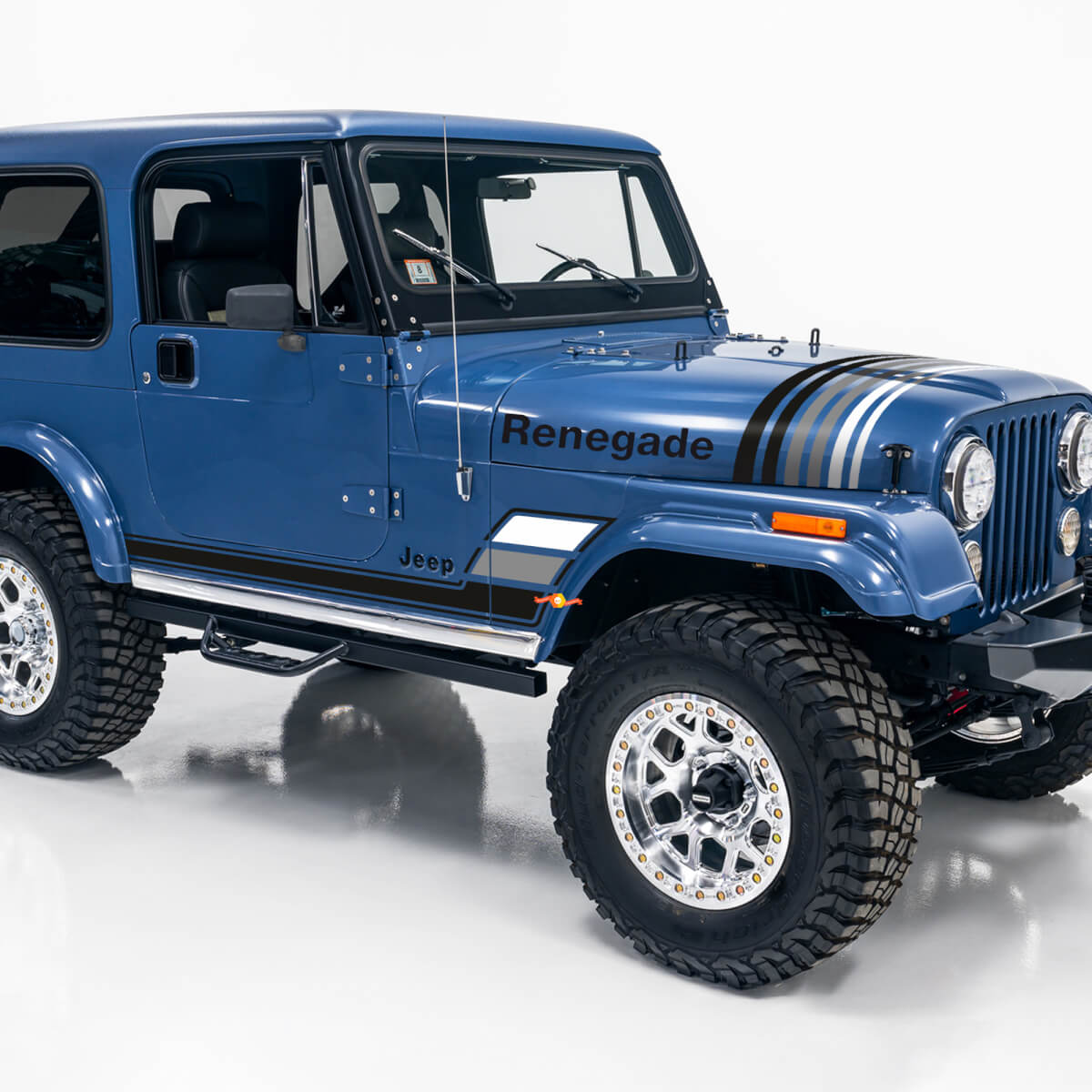 Autocollant en vinyle style vintage pour capot et bandes latérales Jeep CJ-7 Renegade