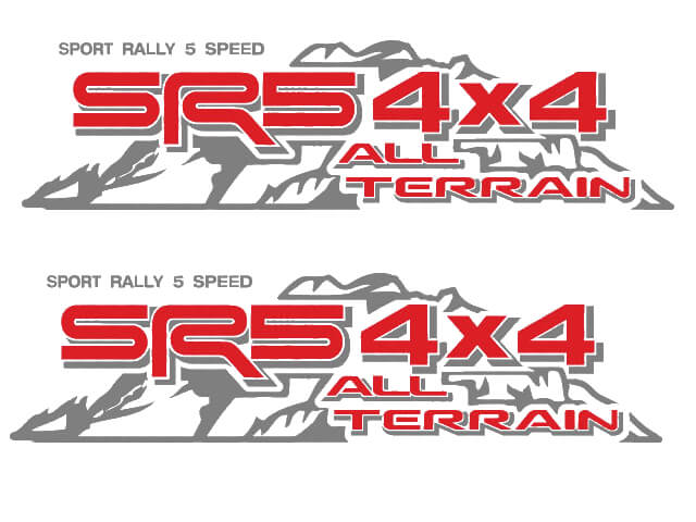 TOYOTA SR5 4X4 TOUT TERRAIN DECAL Mountain TRD course développement côté vinyle autocollant autocollant

