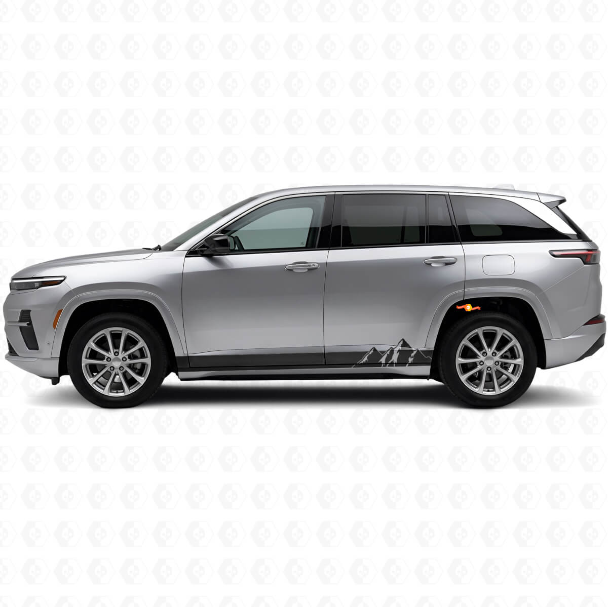 Autocollant latéral en vinyle à larges rayures montagnes pour Jeep Wagoneer S 2024+