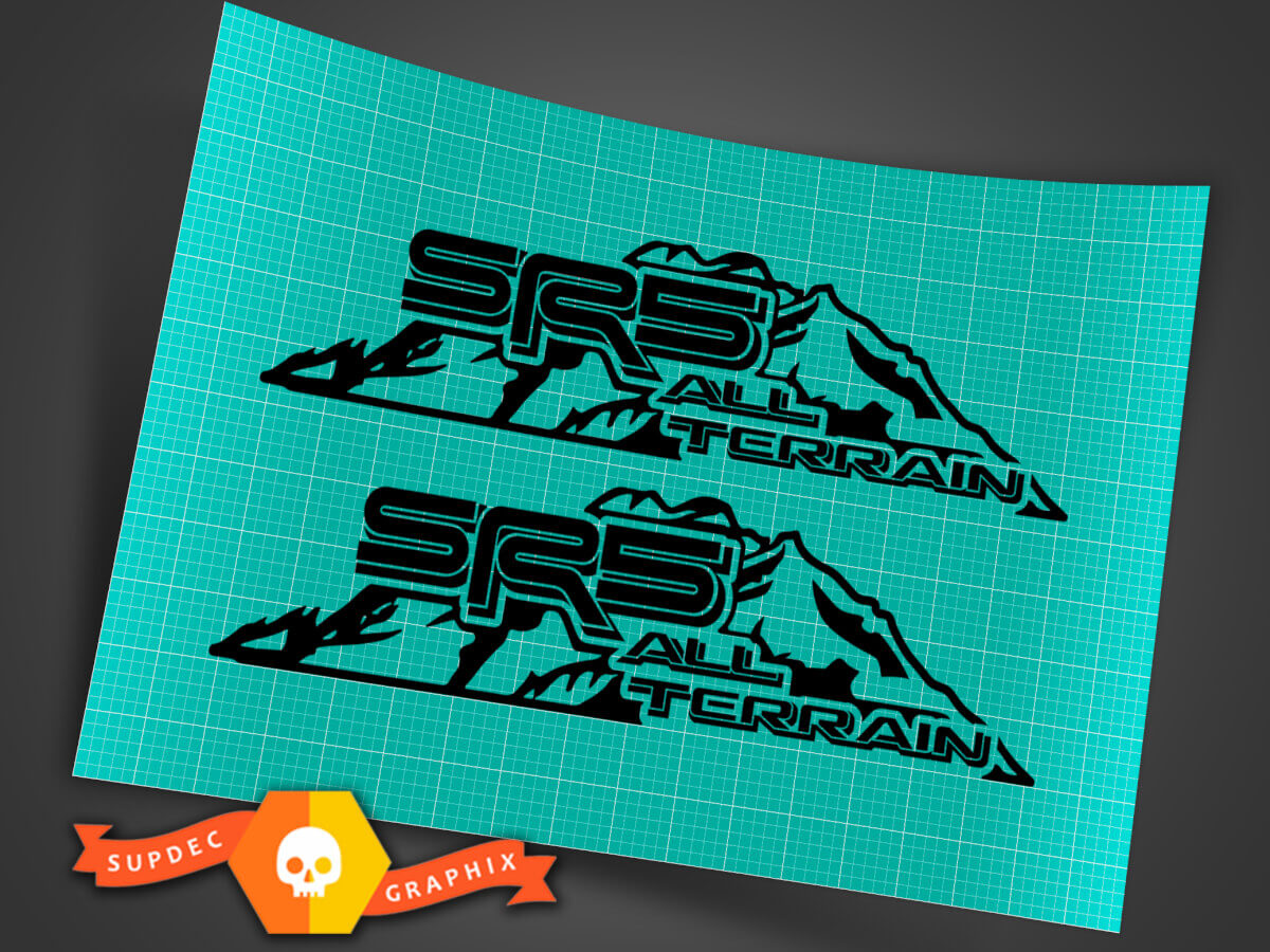 TOYOTA SR5 4X4 ALL TERRAIN DECAL Montagne TRD racing développement côté vinyle autocollant autocollant 3
