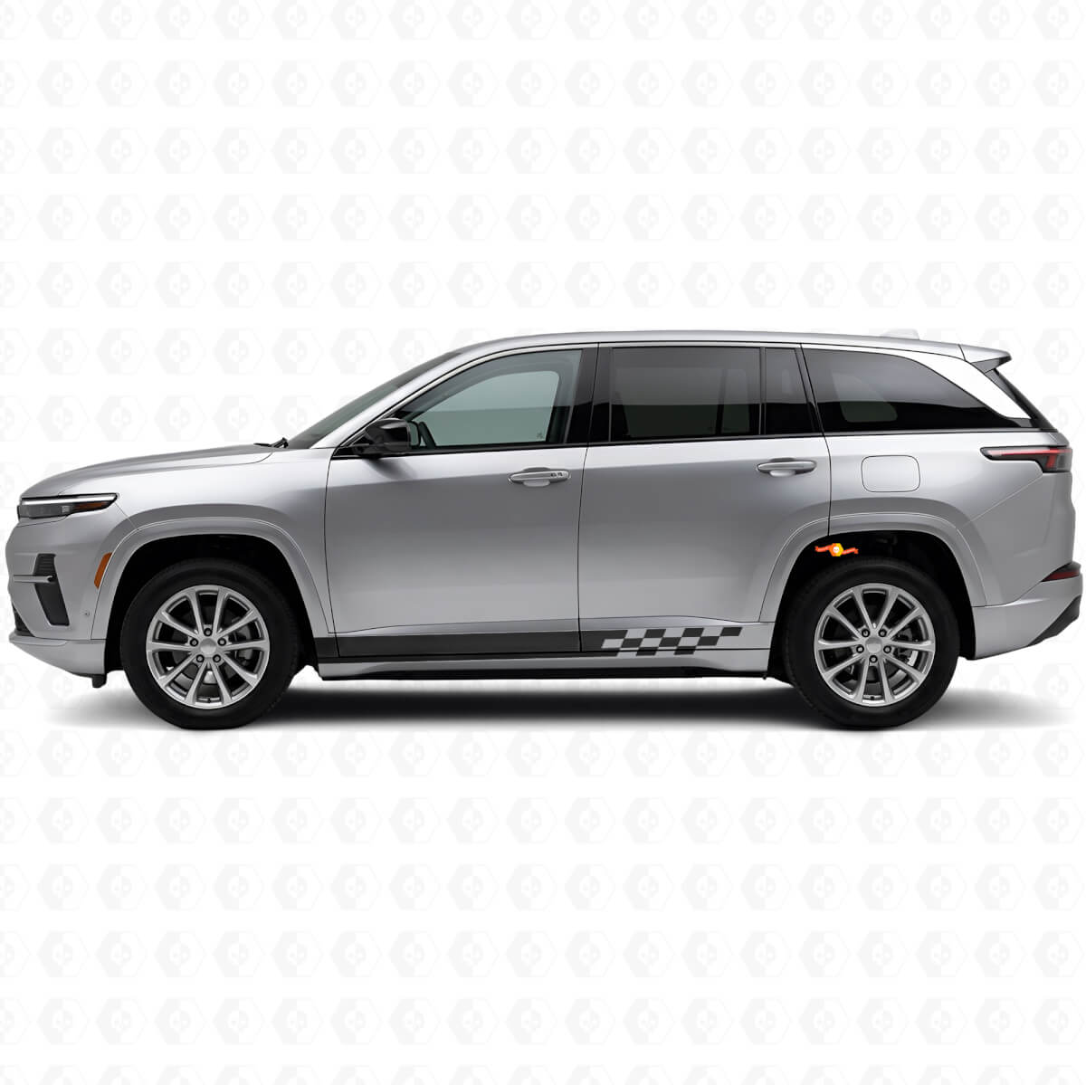 Autocollant vinyle latéral à rayures à damier pour Jeep Wagoneer S 2024+