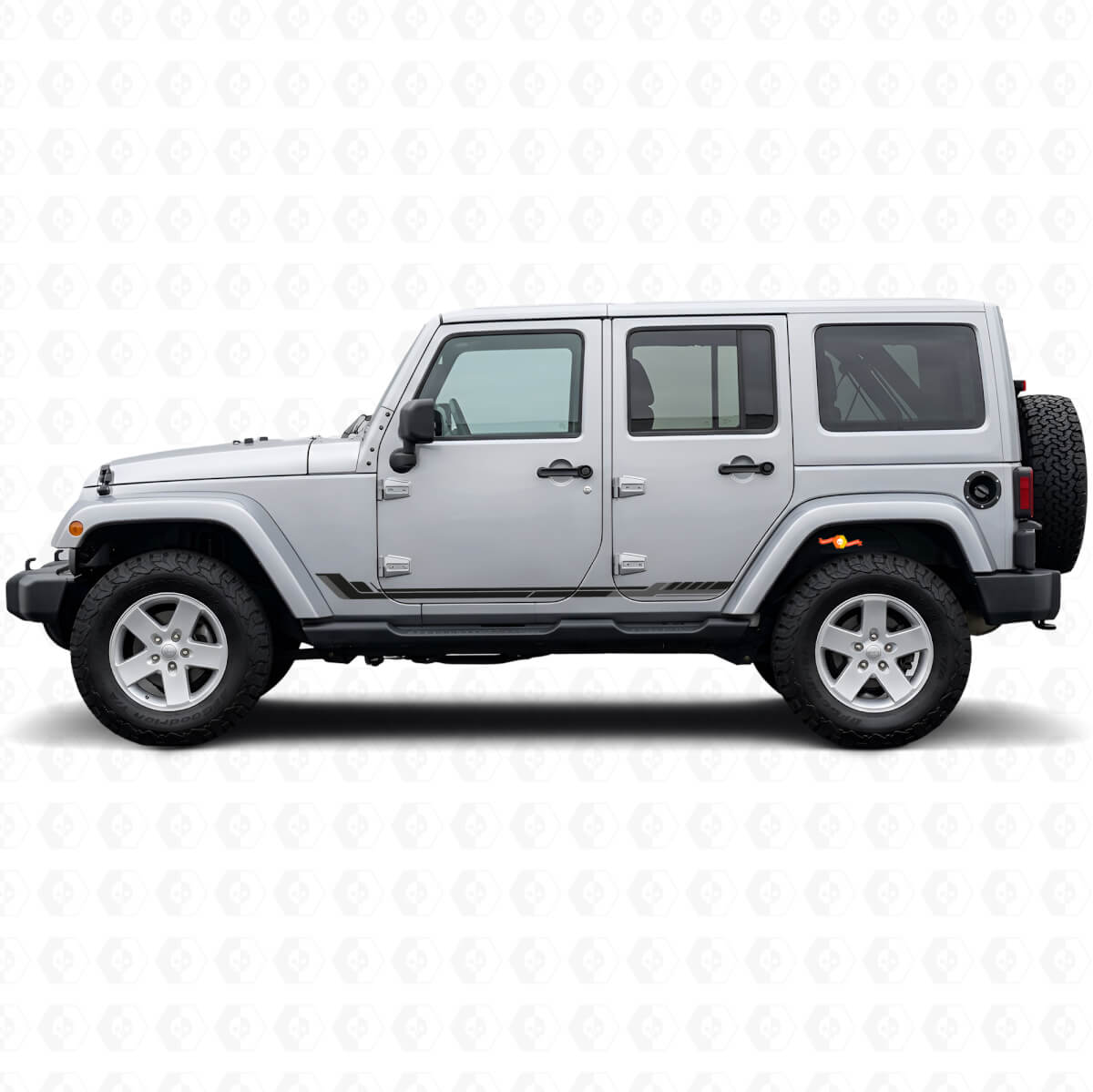 Autocollant Bande Latérale Style Racing en Vinyle pour Jeep Wrangler JK 2007-2018