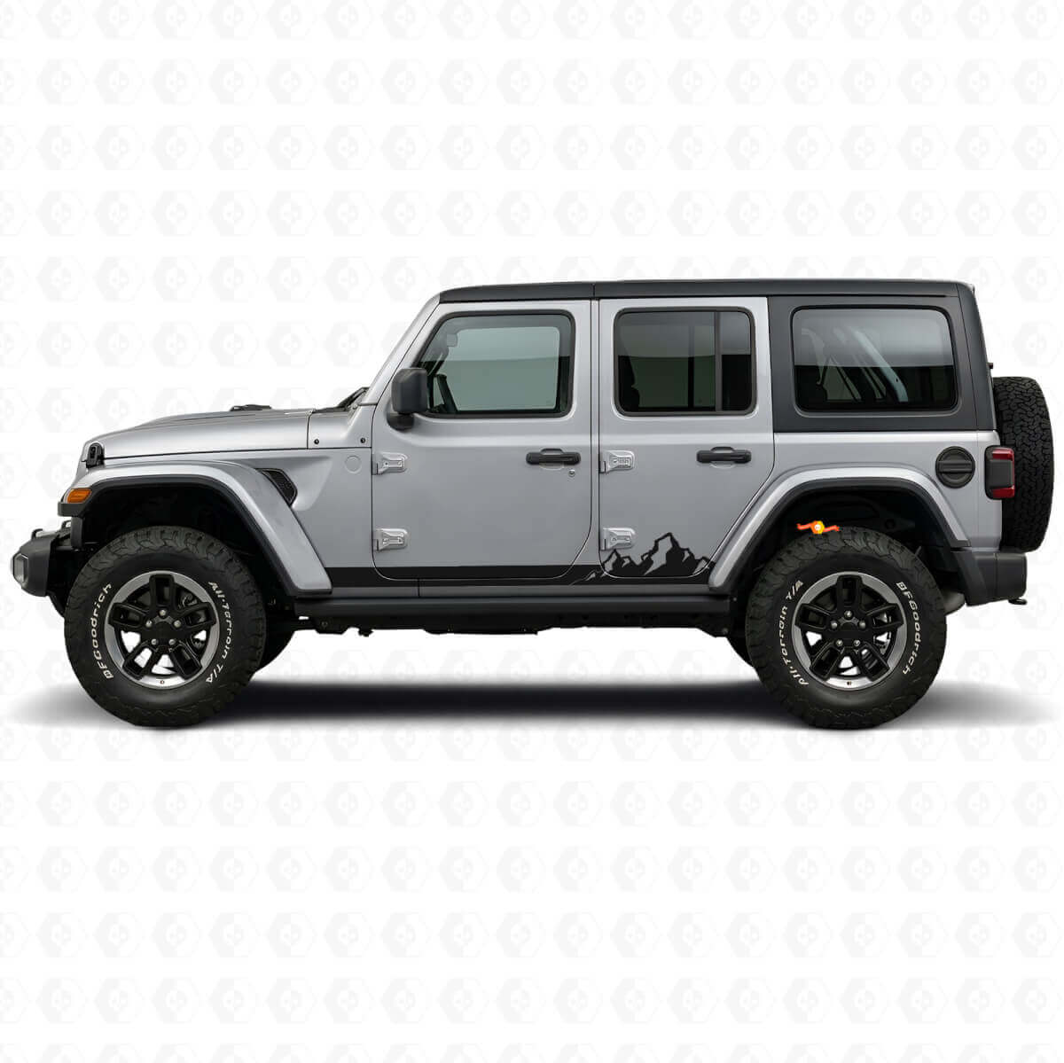 Autocollant Latéral Vinyle à Bandes Fines Montagnes pour Jeep Wrangler JL 2018+