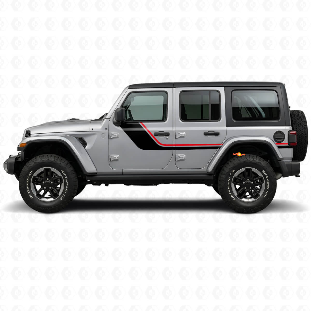 Autocollant latéral à bandes jumelles pour Jeep Wrangler JL 2018+