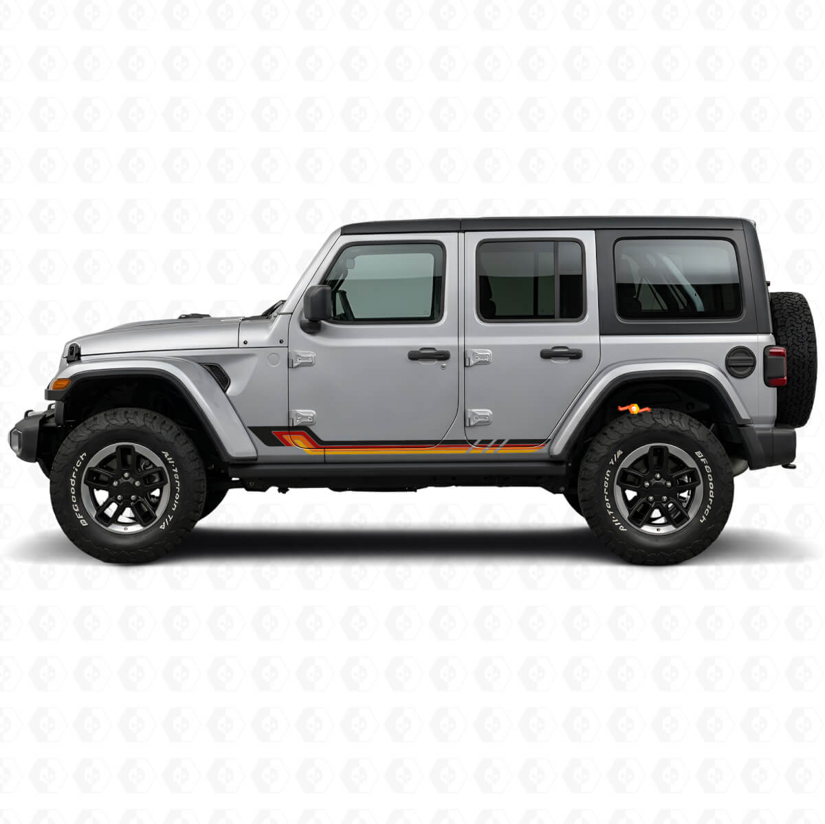 Autocollant Vinyle Rayures Latérales Style Vintage pour Jeep Wrangler JL 2018+