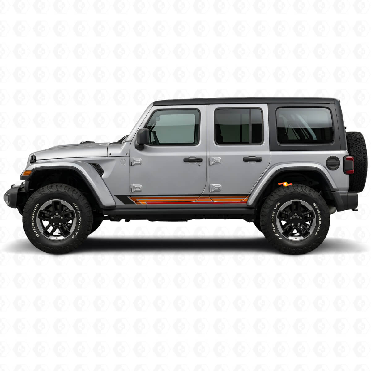 Décalcomanie Latérale Vintage à Bandes Droites pour Jeep Wrangler JL 2018+