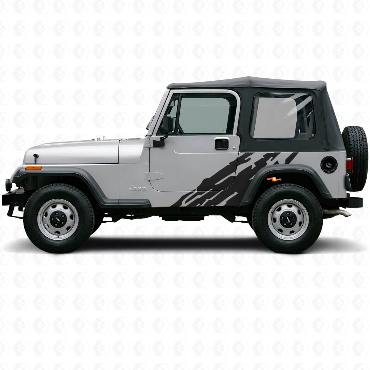 Autocollant en vinyle latéral graphique éclaboussures de boue pour Jeep Wrangler YJ 1987-1995