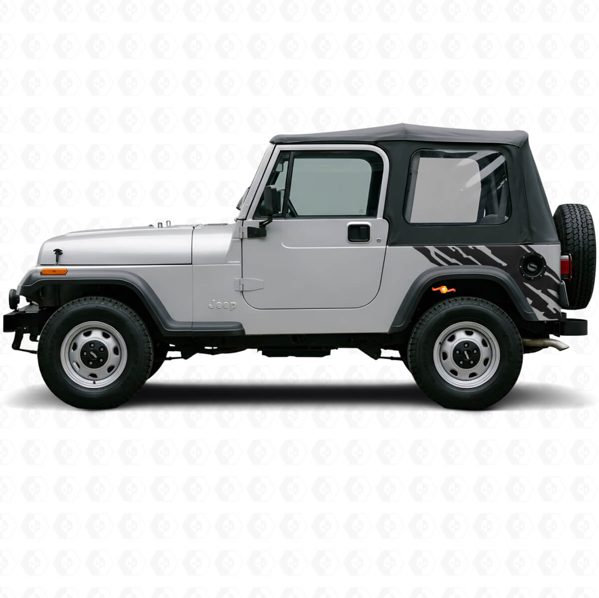 Autocollant vinyle graphique éclaboussures de boue arrière latéral pour Jeep Wrangler YJ 1987-1995