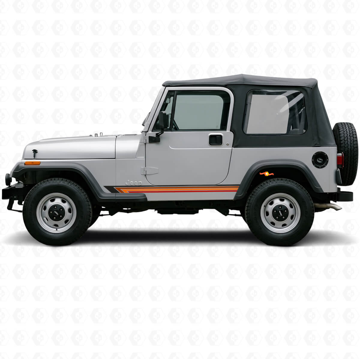 Décalcomanie latérale vinyle rayures droites vintage pour Jeep Wrangler YJ 1987-1995