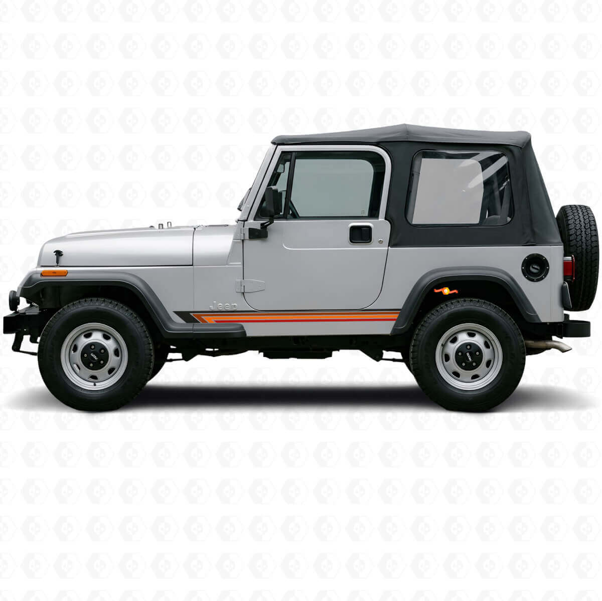 Décalcomanie latérale vinyle rayures droites vintage pour Jeep Wrangler YJ 1987-1995