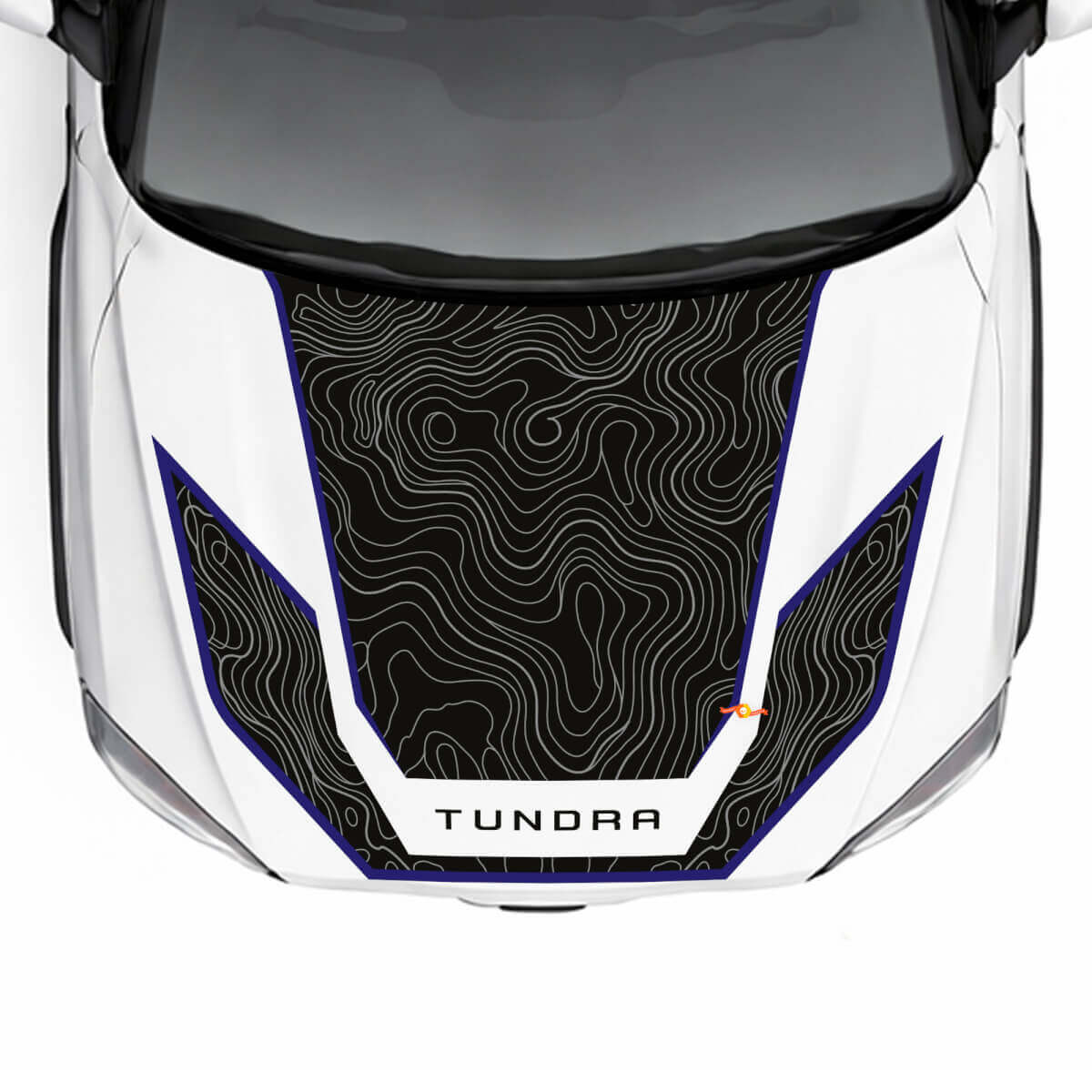 Autocollant vinyle complet carte topographique pour Toyota Tundra Hybride 2023