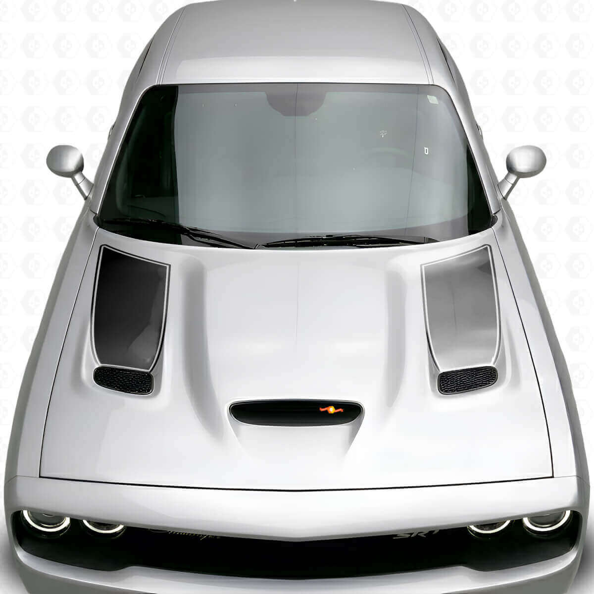 Kit de décalcomanie en vinyle insert de ventilation capot bande contour blackout pour Dodge Challenger 2015+