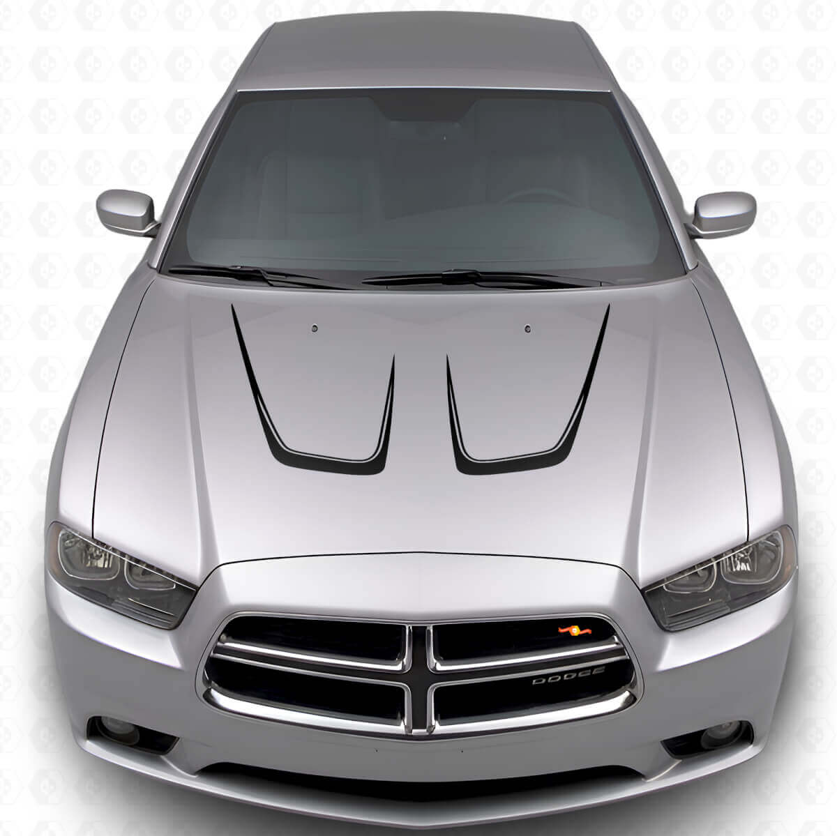 Kit de décalcomanies en vinyle à double bande cambrée pour capot 3 pour Dodge Charger 2011-2014