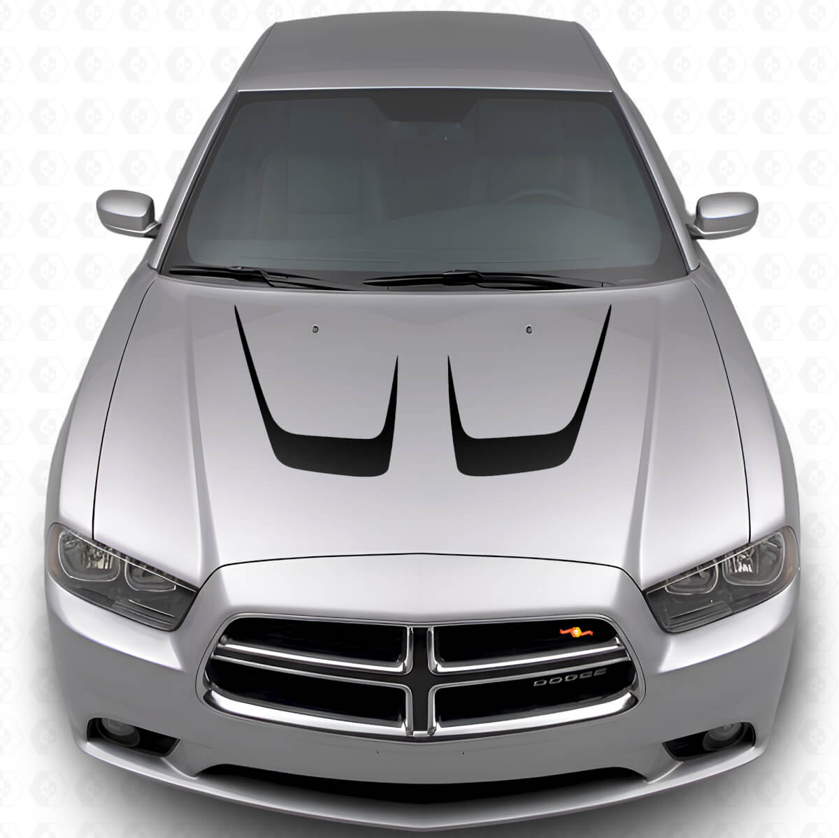 Kit d'autocollants vinyle à bandes courbes doubles pour capot pour Dodge Charger 2011-2014