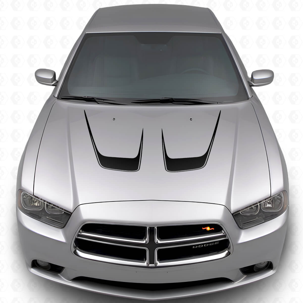 Autocollant en vinyle à rayures doubles courbes pour capot Dodge Charger 2011-2014