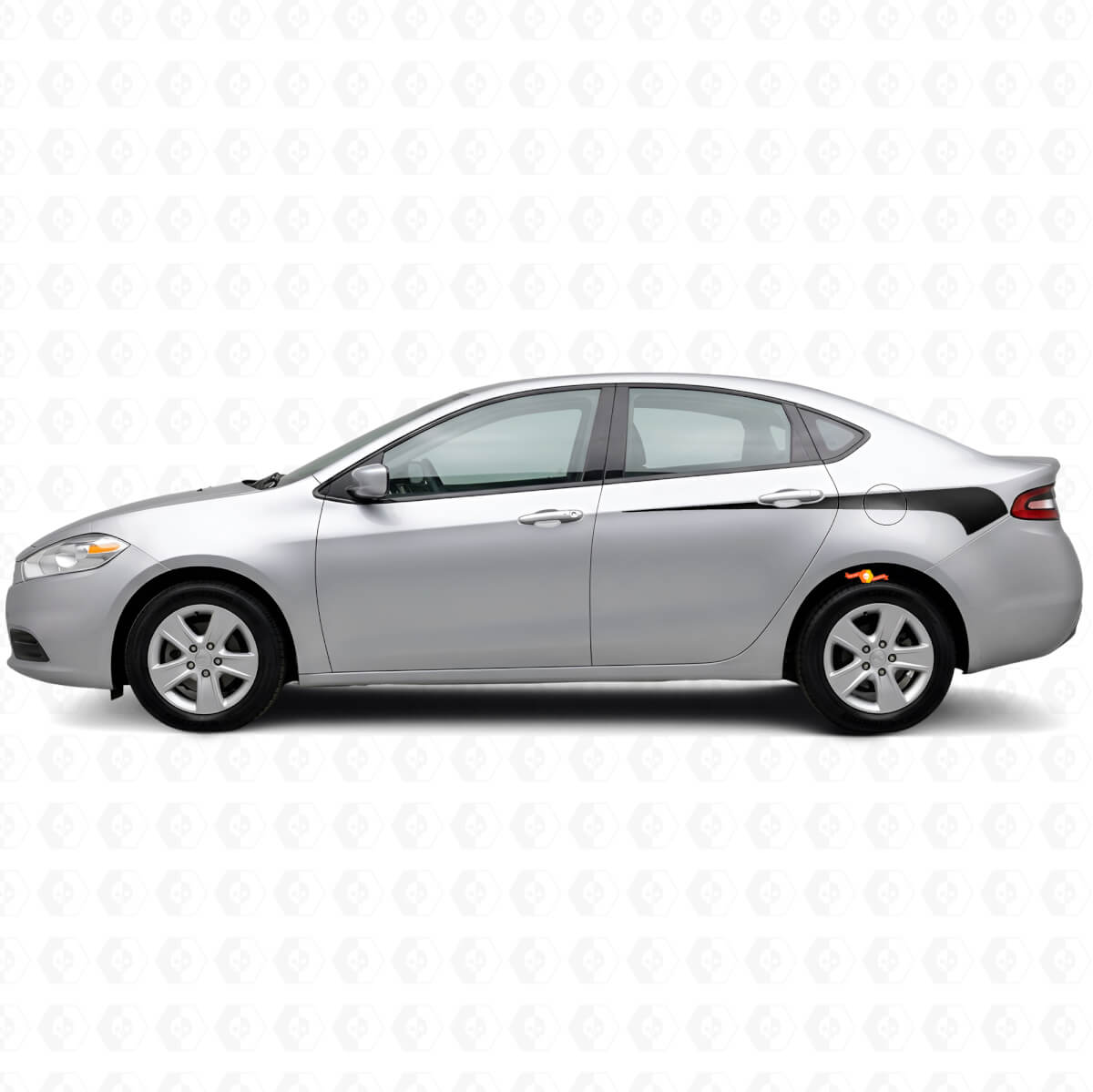 Autocollant vinyle à bandes latérales courbes affûtées pour Dodge Dart 2013+