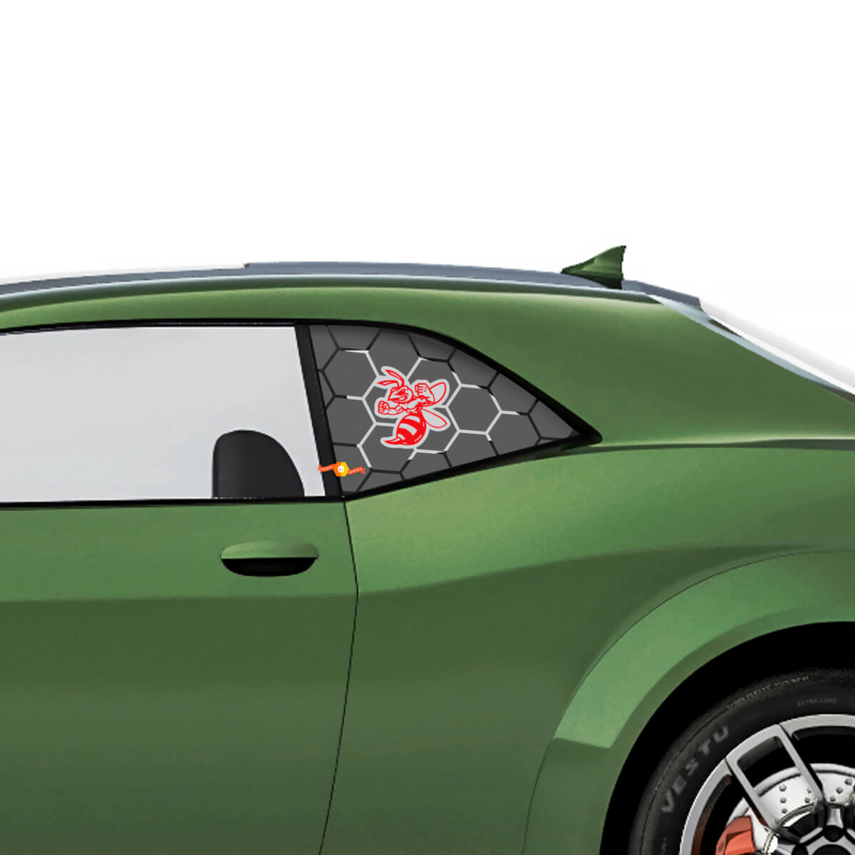 Autocollants en vinyle Angry Hornet pour vitre latérale de Dodge Challenger