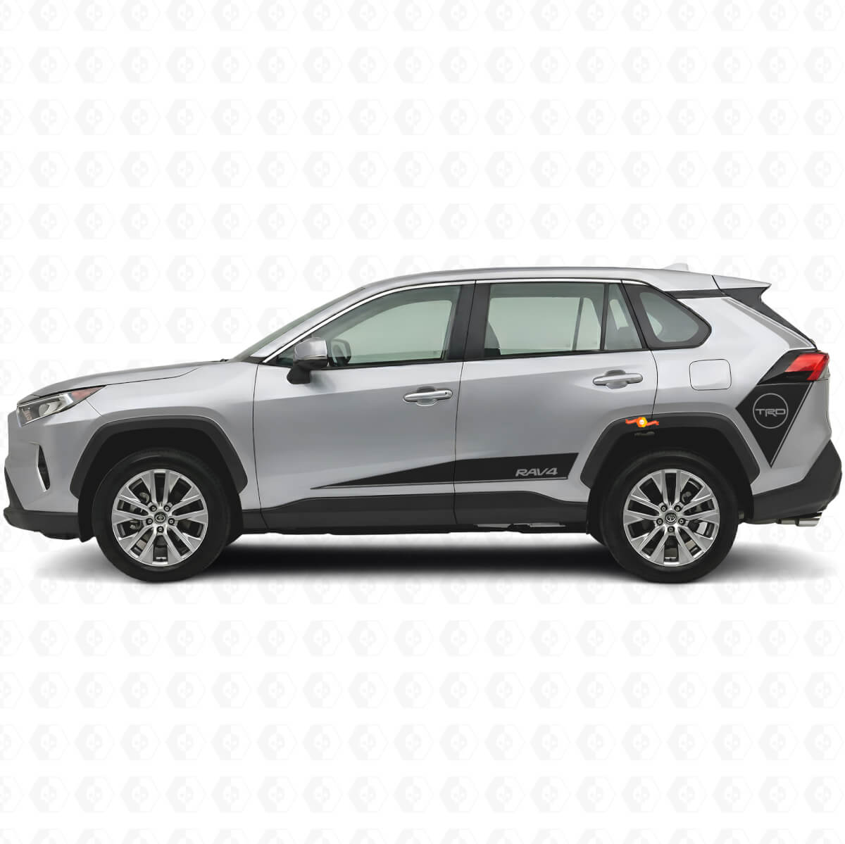 Autocollant en vinyle bandes latérales style hockey TRD pour Toyota RAV4 2019-2024