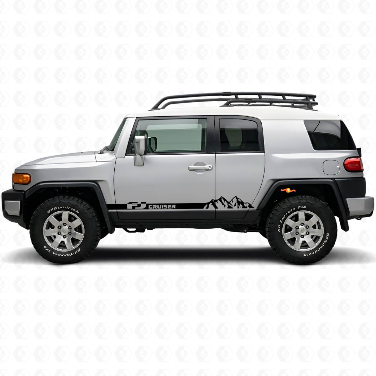 Autocollant en vinyle bandes pour bas de caisse style montagne pour Toyota FJ Cruiser