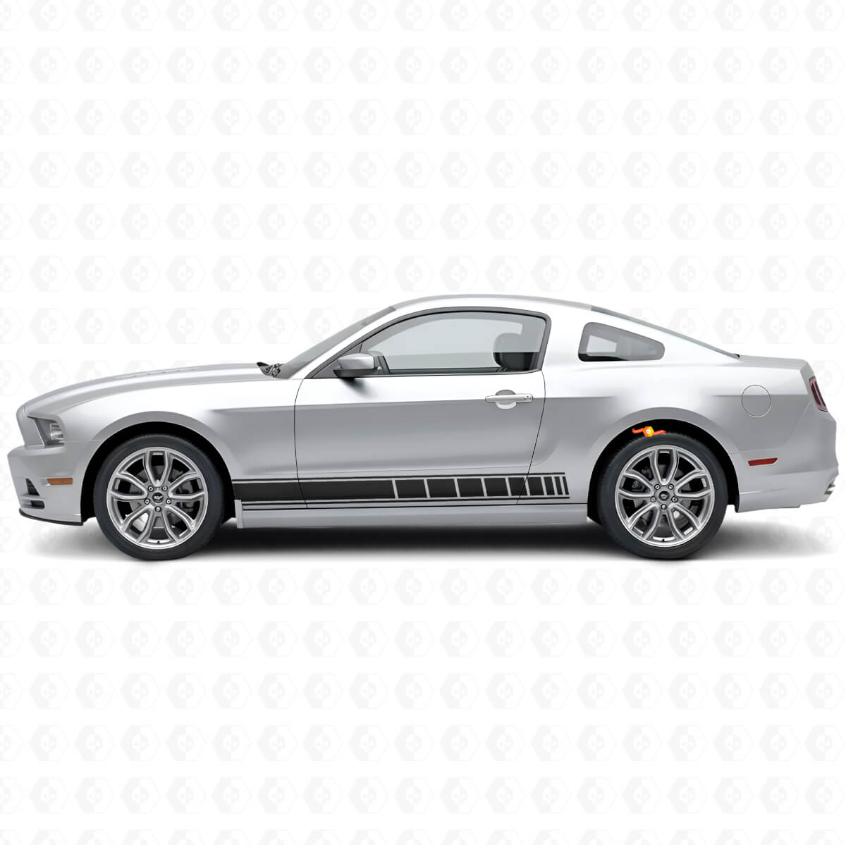 Kit d'autocollants en vinyle à rayures damier pour bas de caisse Musclecar 2010-2014