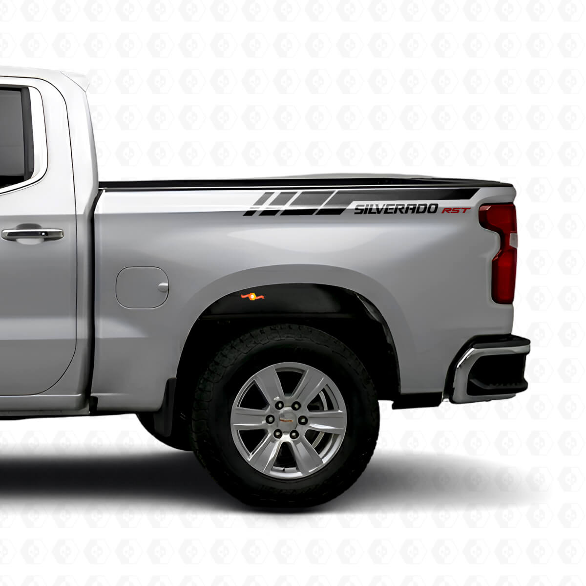 Kit de décalcomanies en vinyle de bandes latérales arrière Silverado RST pour Chevrolet Silverado 2019-2023