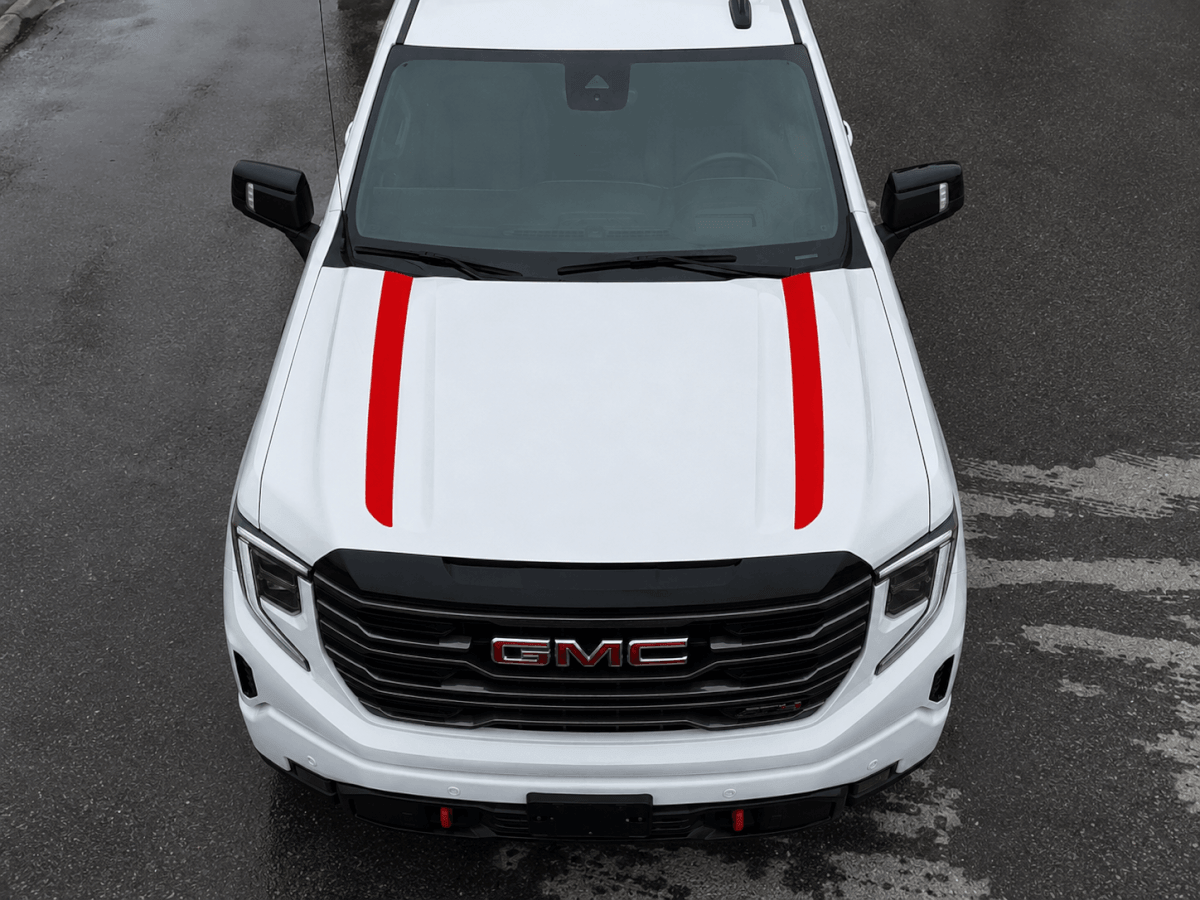 2 Bandes de Capot Pour GMC Sierra 1500 AT4X Autocollant Vinyle Décalque pour Graphismes GMC Sierra