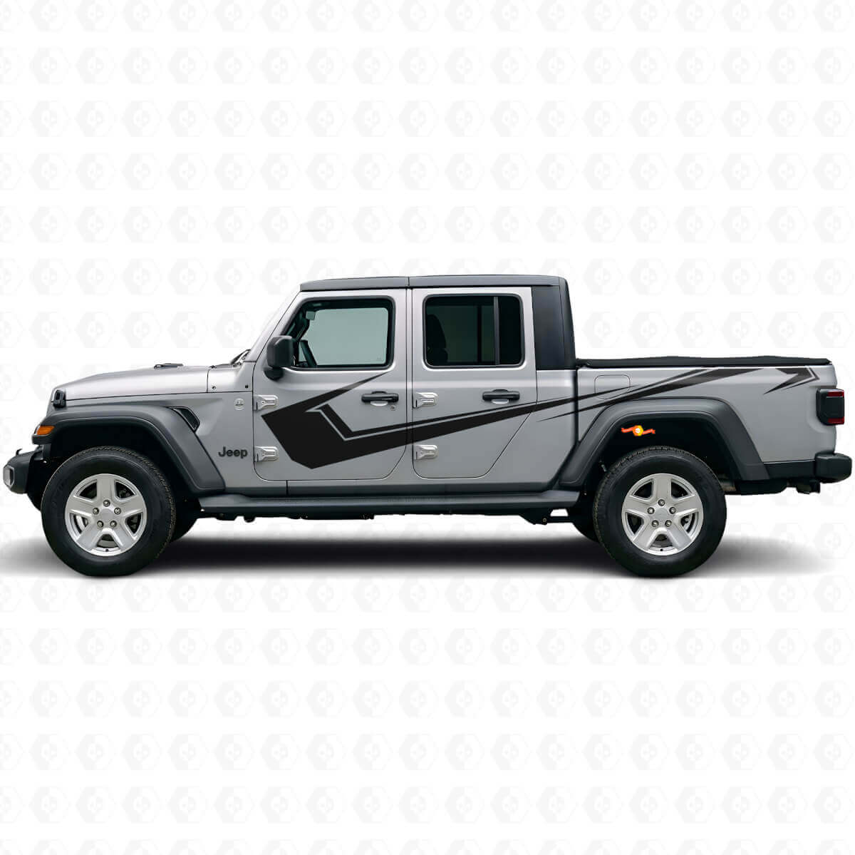 Kit de décalcomanies en vinyle à bandes latérales angulaires pour Jeep Gladiator 2020-27