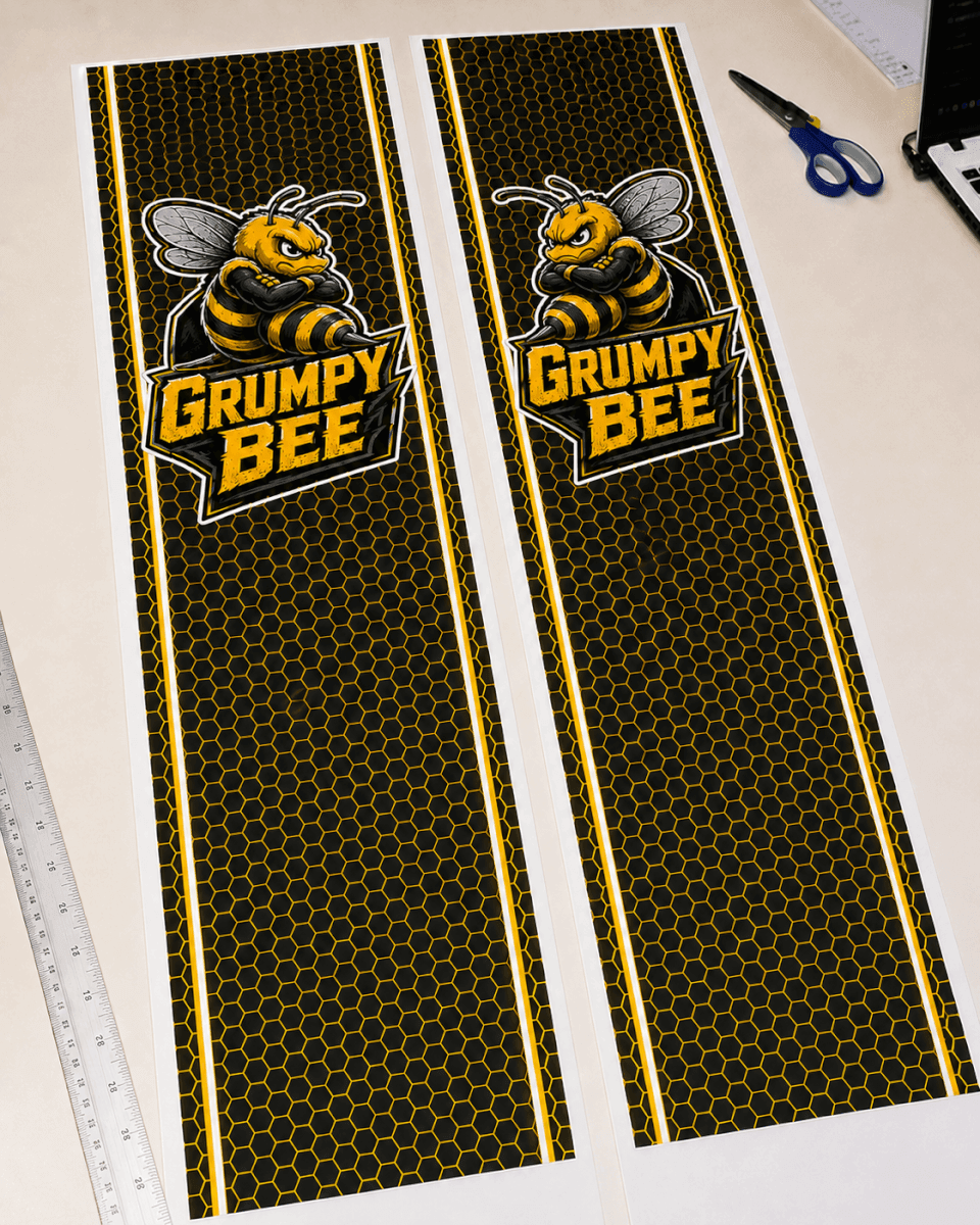 Décalcomanies de bande latérale nid d’abeille Grumpy Bee pour Dodge Ram 1500 2500